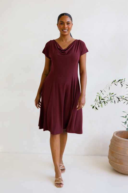 MAEVE Bamboo Cap Sleeve Dress | Cranberry | FINAL SALE