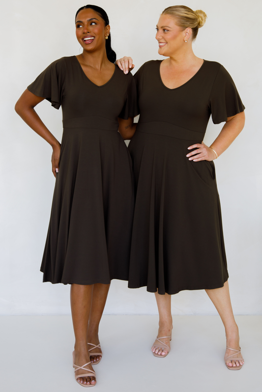 SIENA Bamboo Short Sleeve Classic/Midi | Moss Green | FINAL SALE