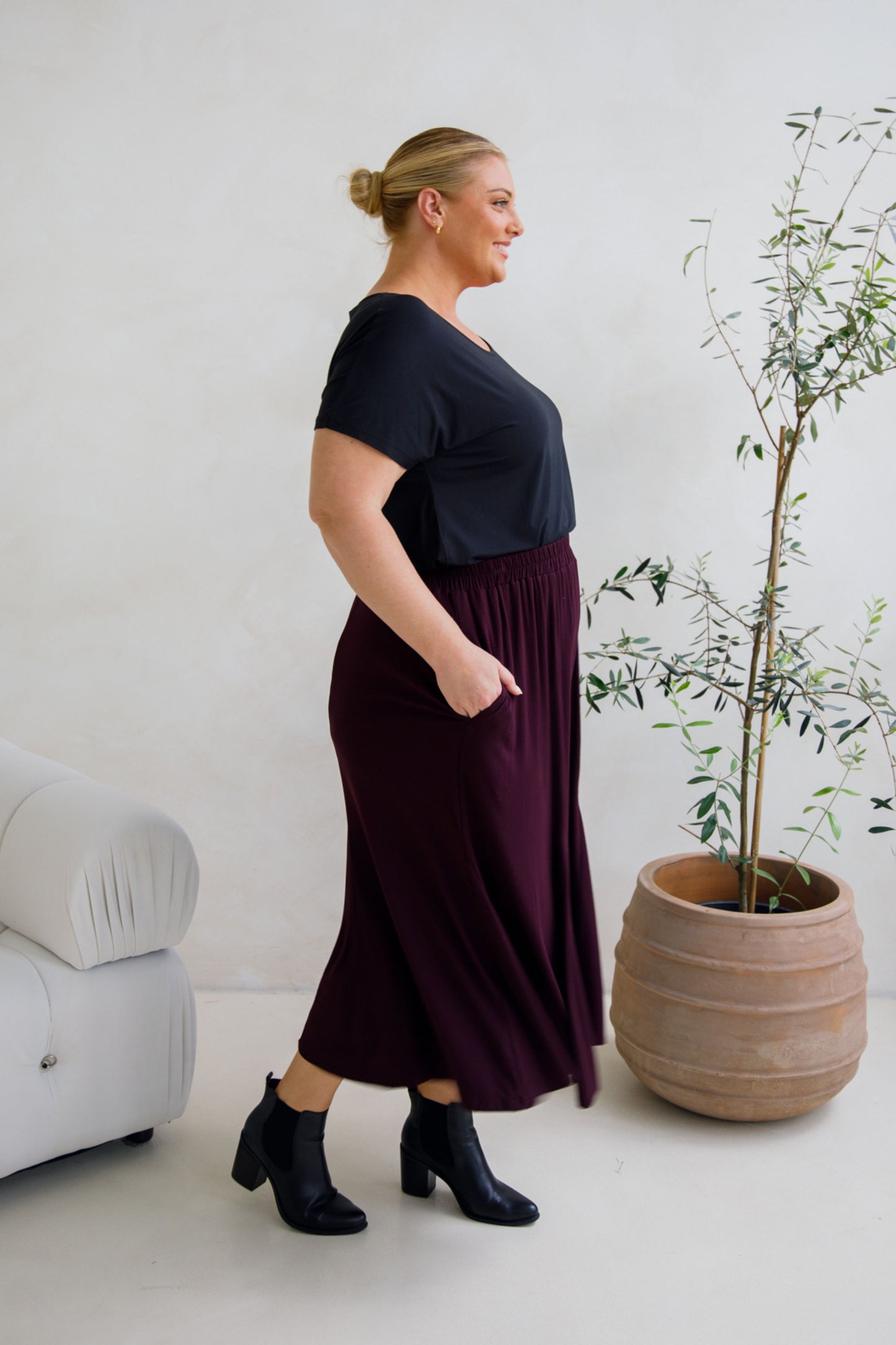 Adeline Bamboo Skirt | Berry