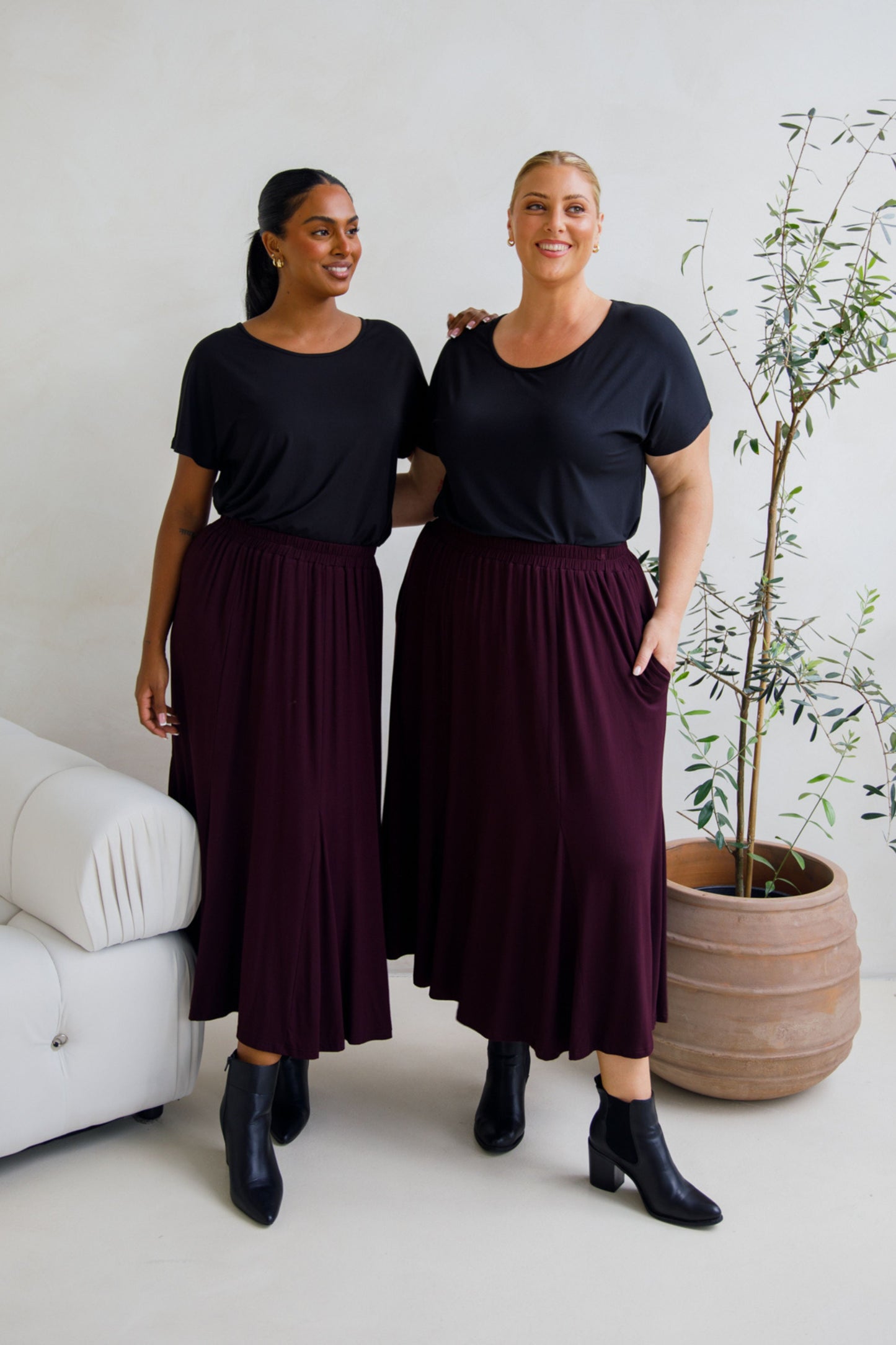 Adeline Bamboo Skirt | Berry