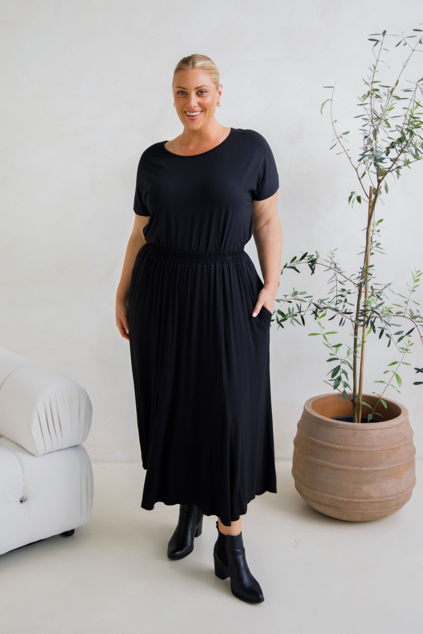 Adeline Bamboo Skirt | Black | FINAL SALE