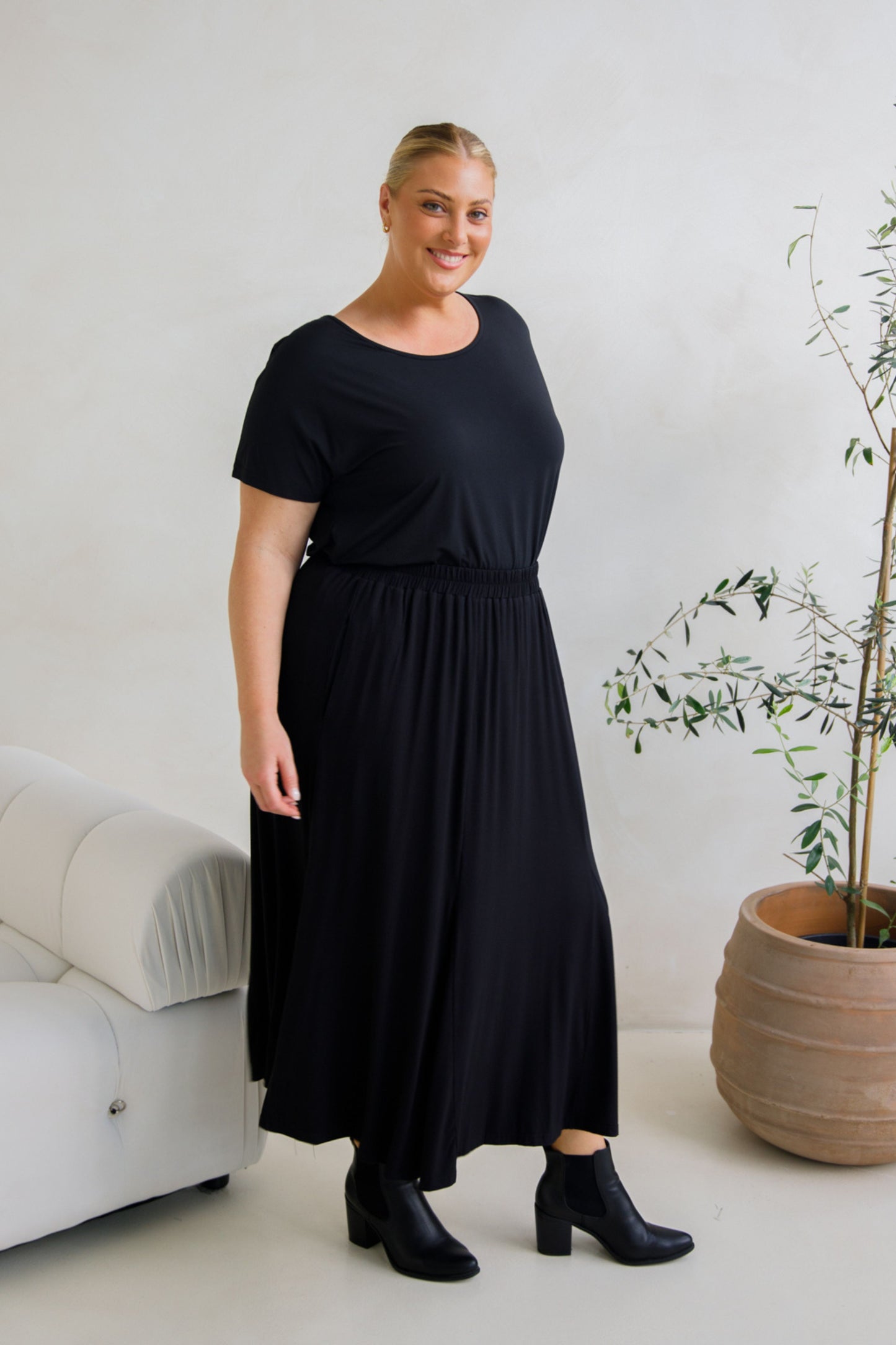 Adeline Bamboo Skirt | Black | FINAL SALE