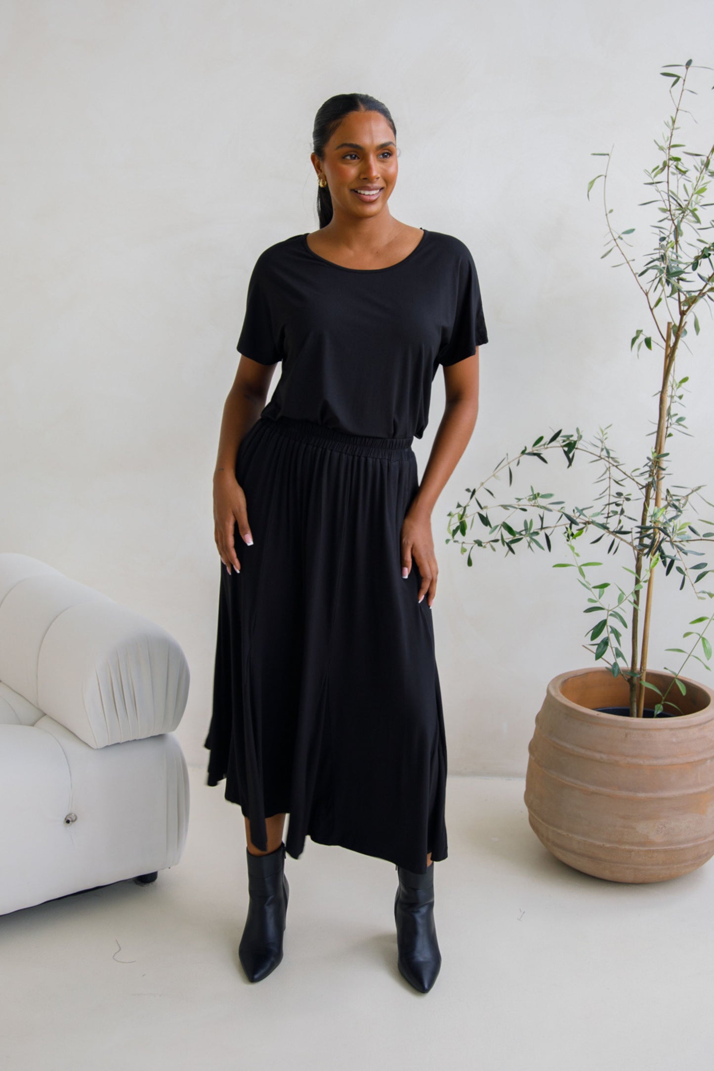 Adeline Bamboo Skirt | Black | FINAL SALE