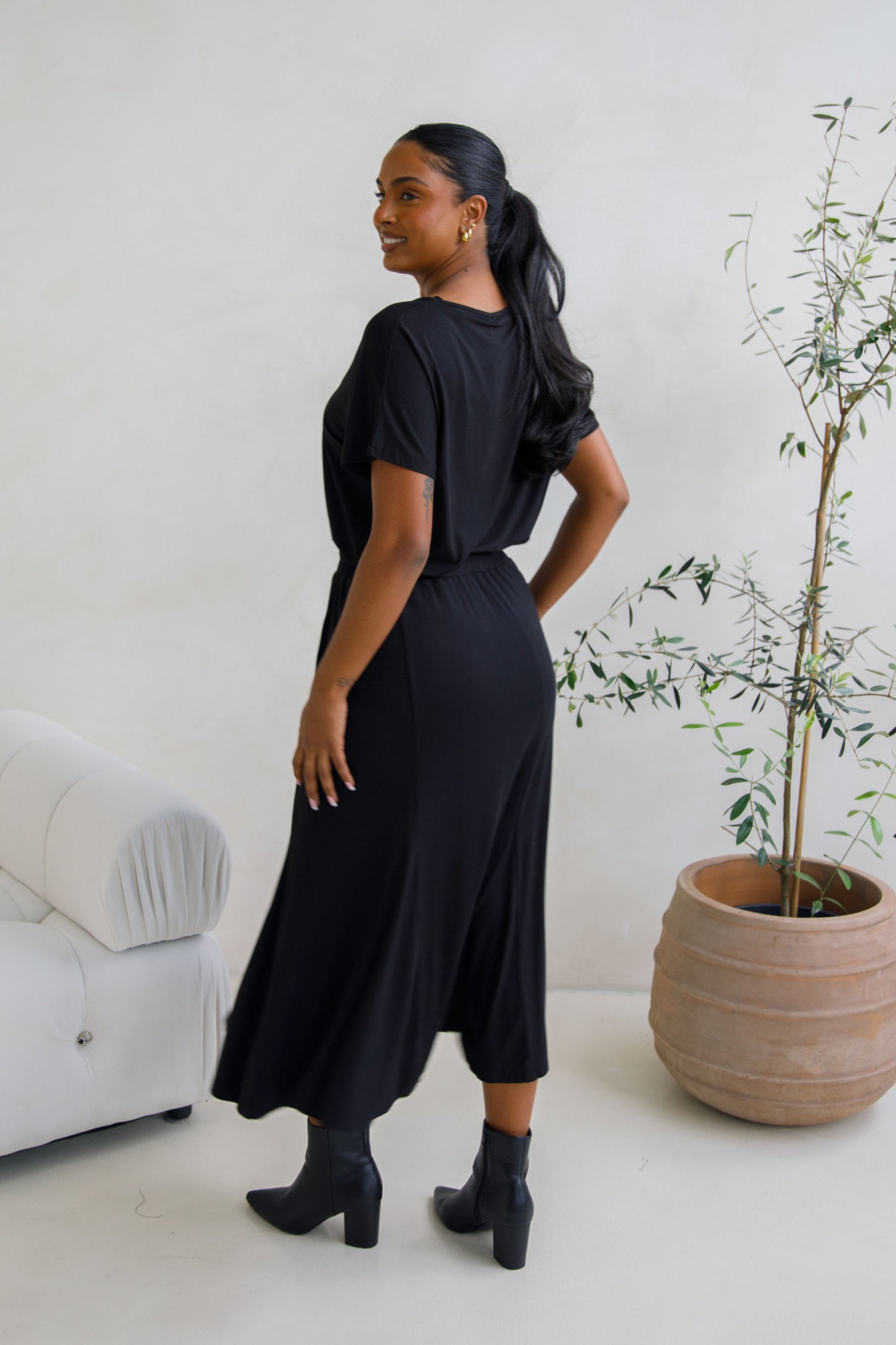 Adeline Bamboo Skirt | Black | FINAL SALE