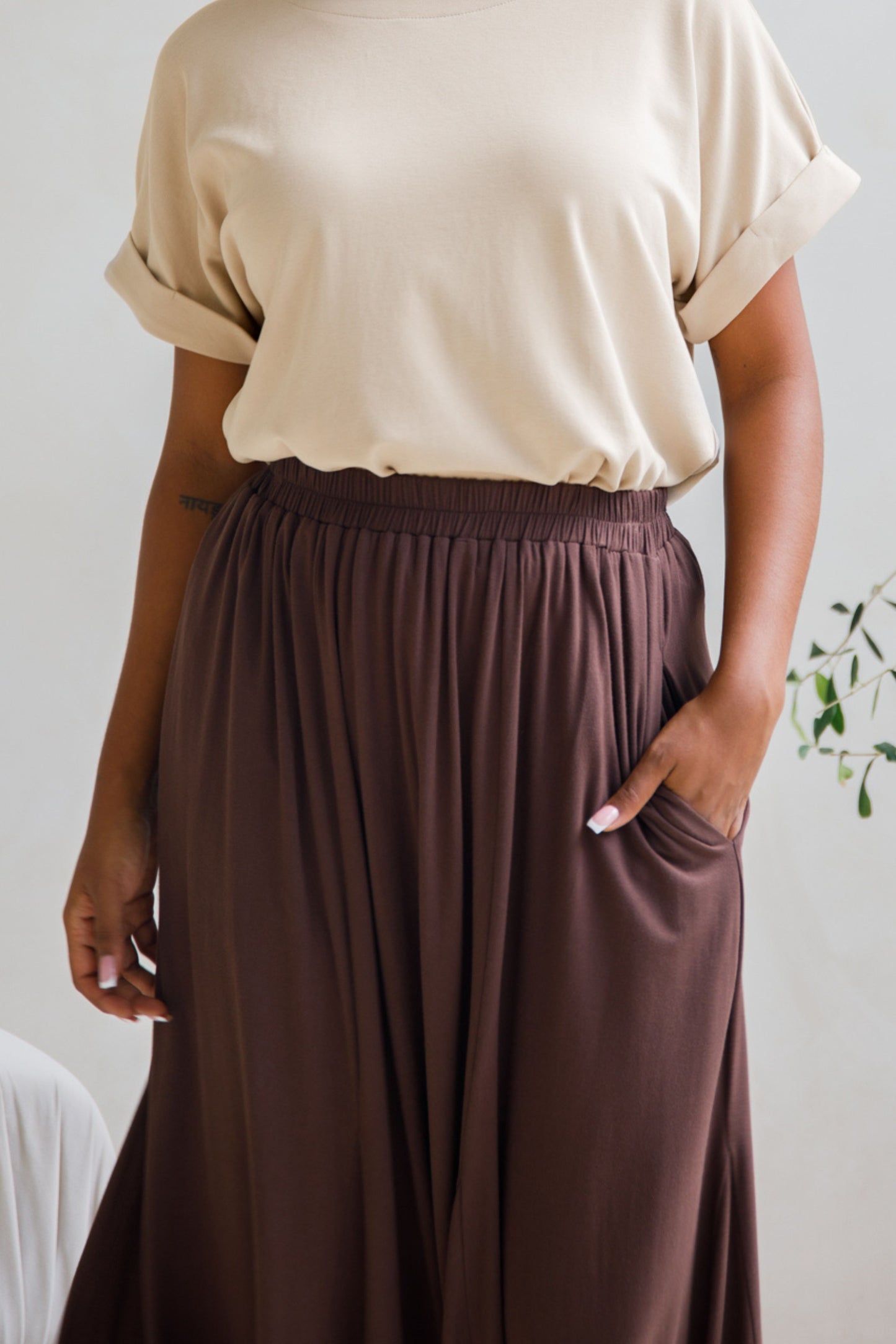 Adeline Bamboo Skirt | Chocolate | FINAL SALE