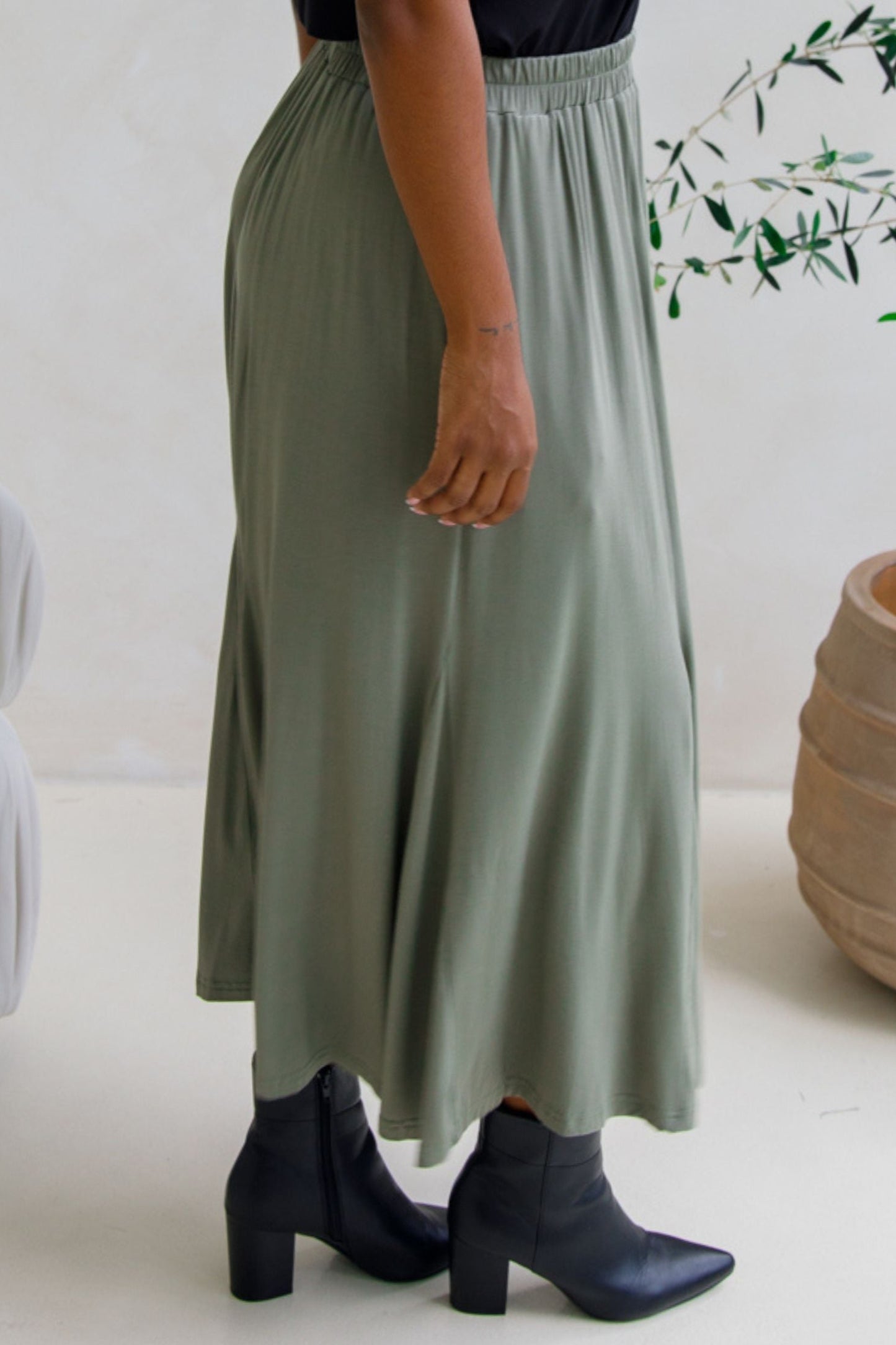 Adeline Bamboo Skirt | Fern | FINAL SALE