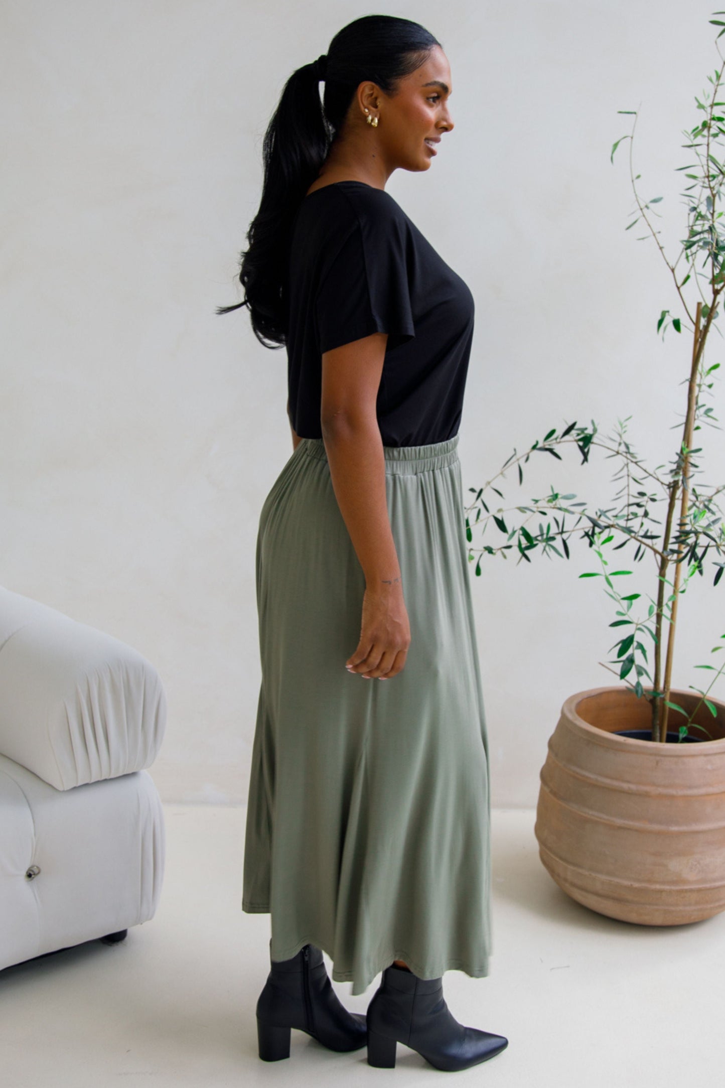 Adeline Bamboo Skirt | Fern | FINAL SALE