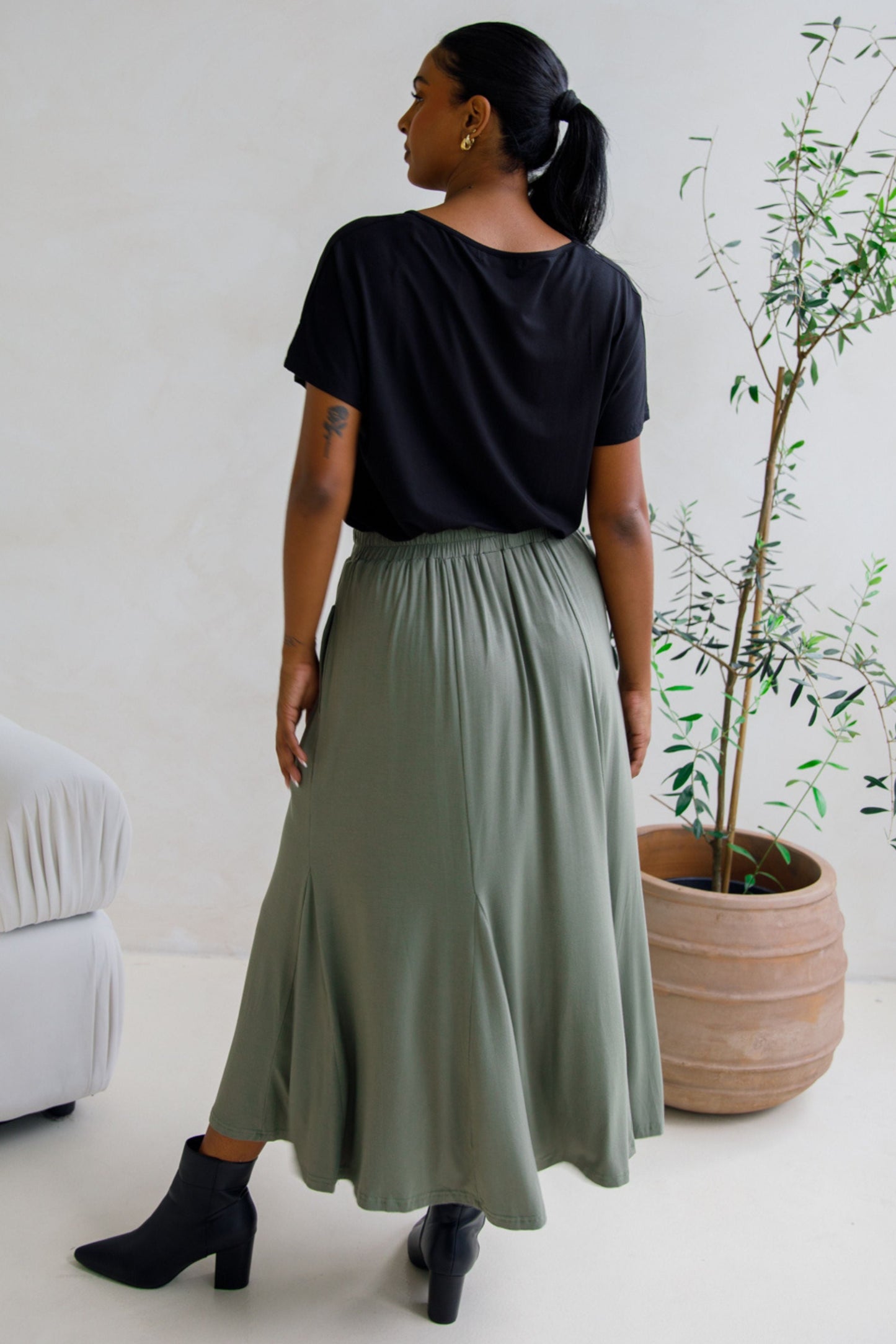 Adeline Bamboo Skirt | Fern | FINAL SALE