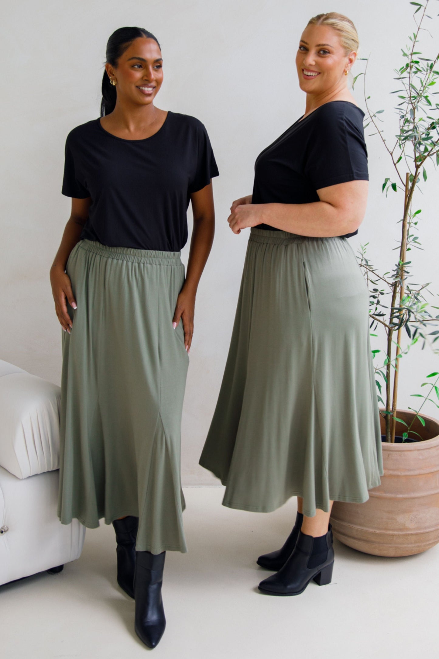 Adeline Bamboo Skirt | Fern | FINAL SALE