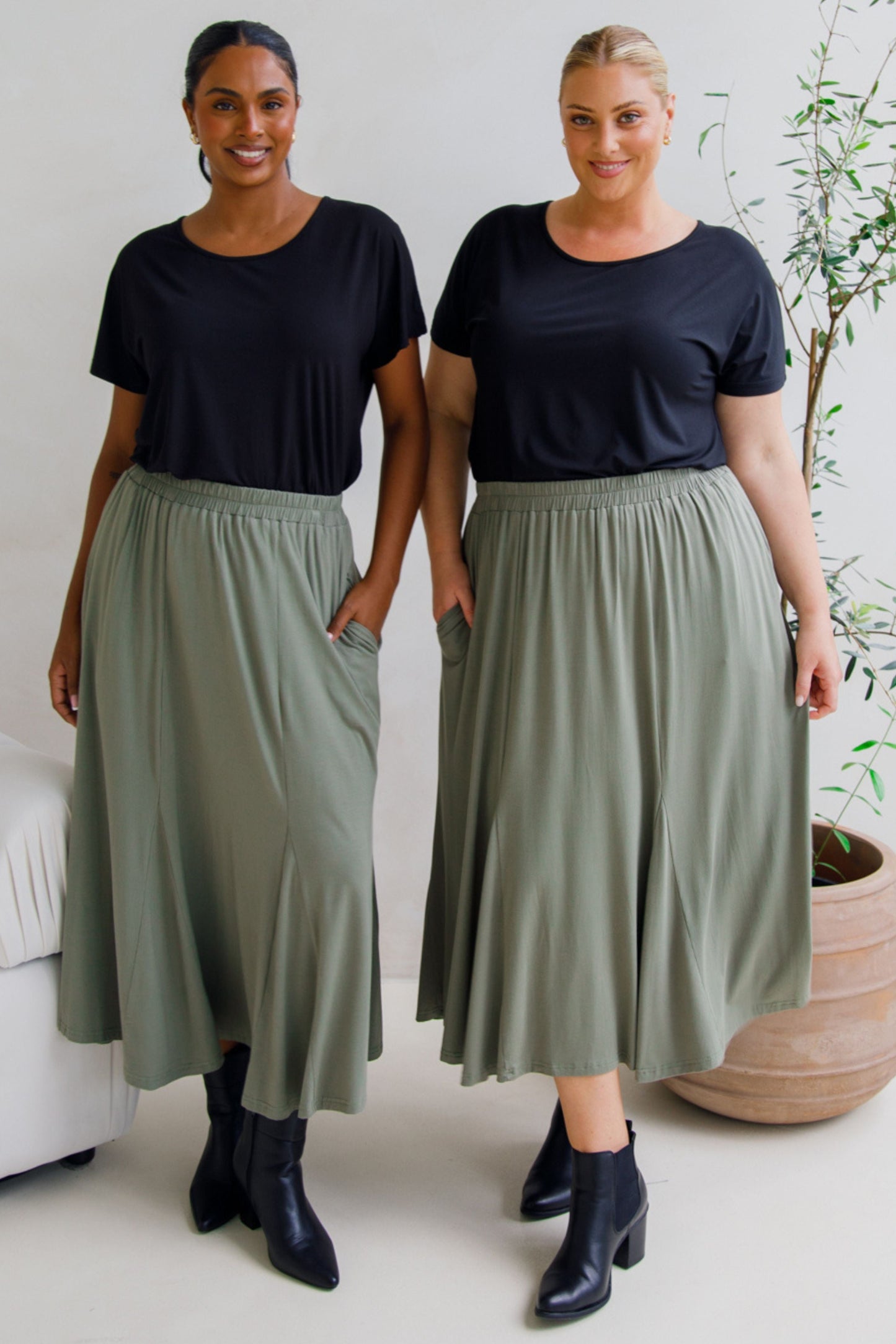 Adeline Bamboo Skirt | Fern | FINAL SALE