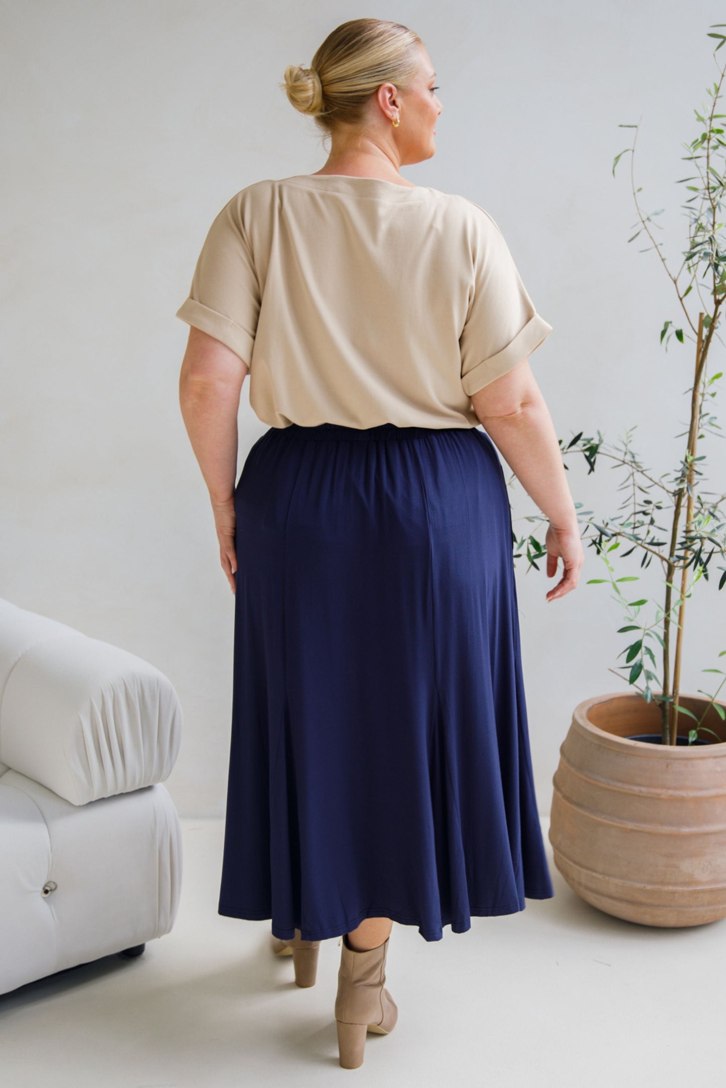 Adeline Bamboo Skirt | Midnight Navy