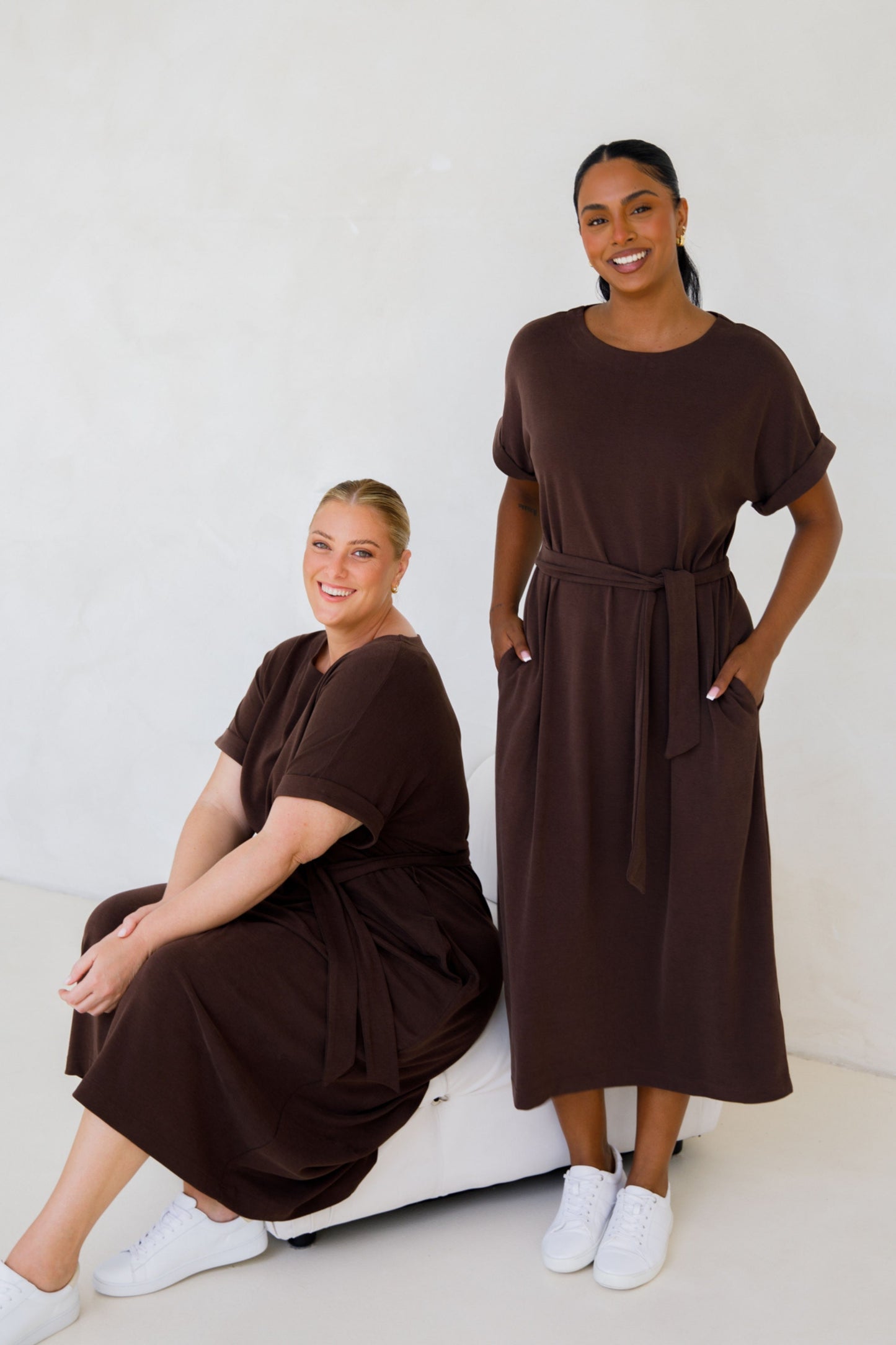 Althea Lounge Midi Dress | Chocolate