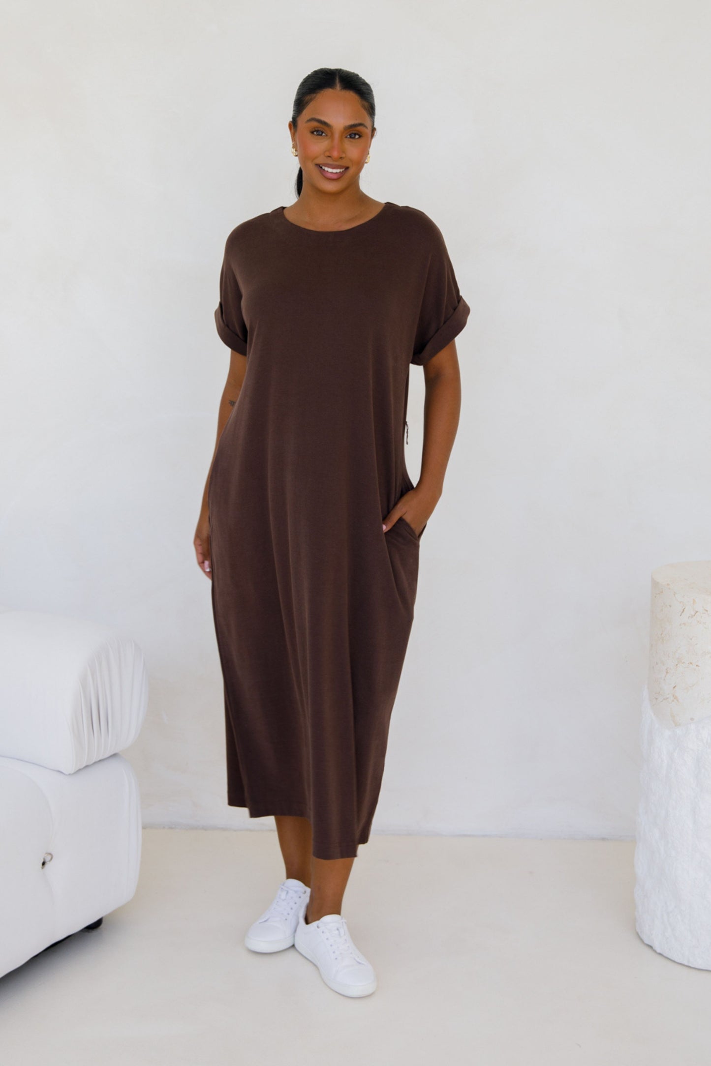 Althea Lounge Dress | Chocolate