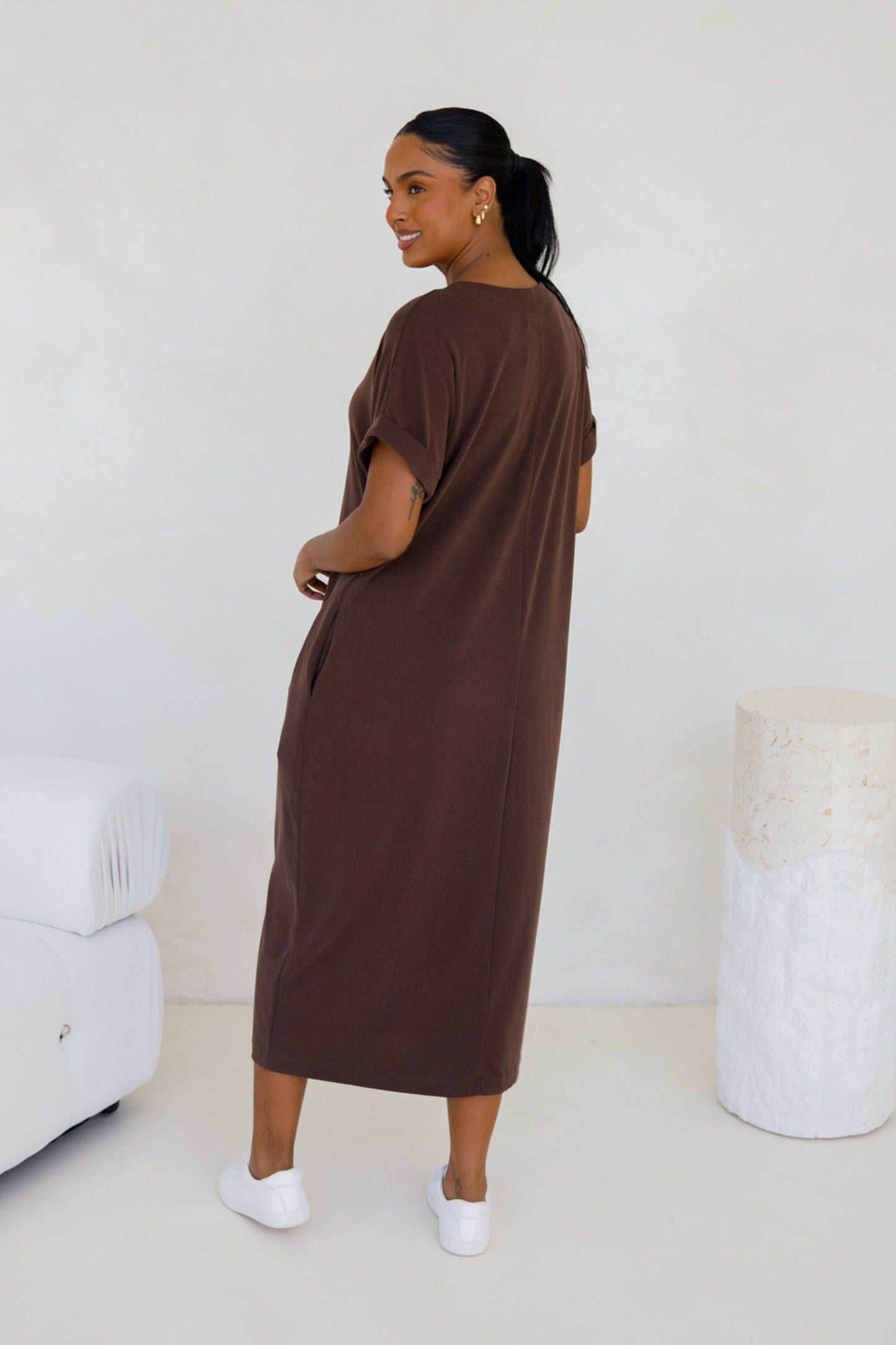 Althea Lounge Dress | Chocolate