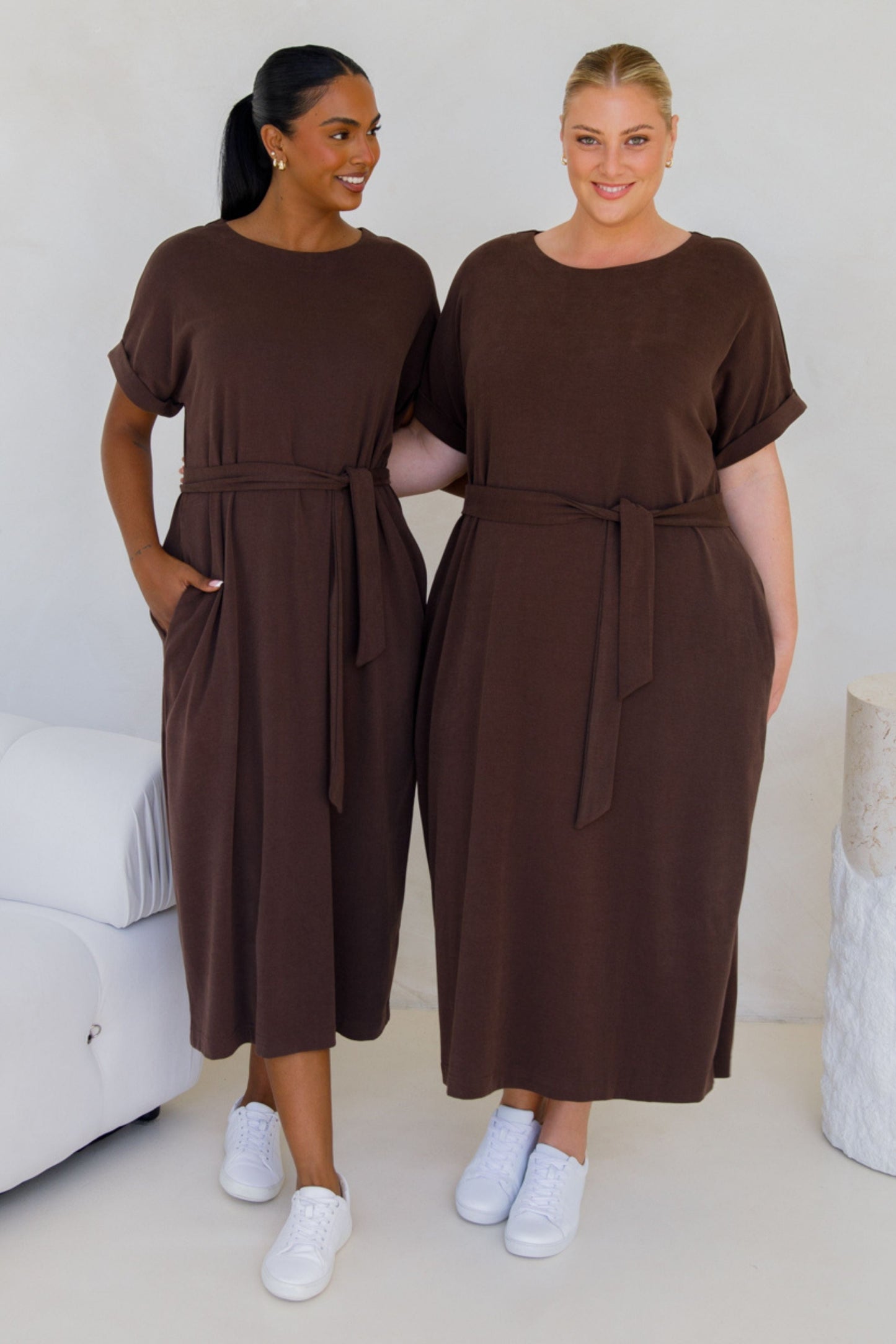 Althea Lounge Midi Dress | Chocolate
