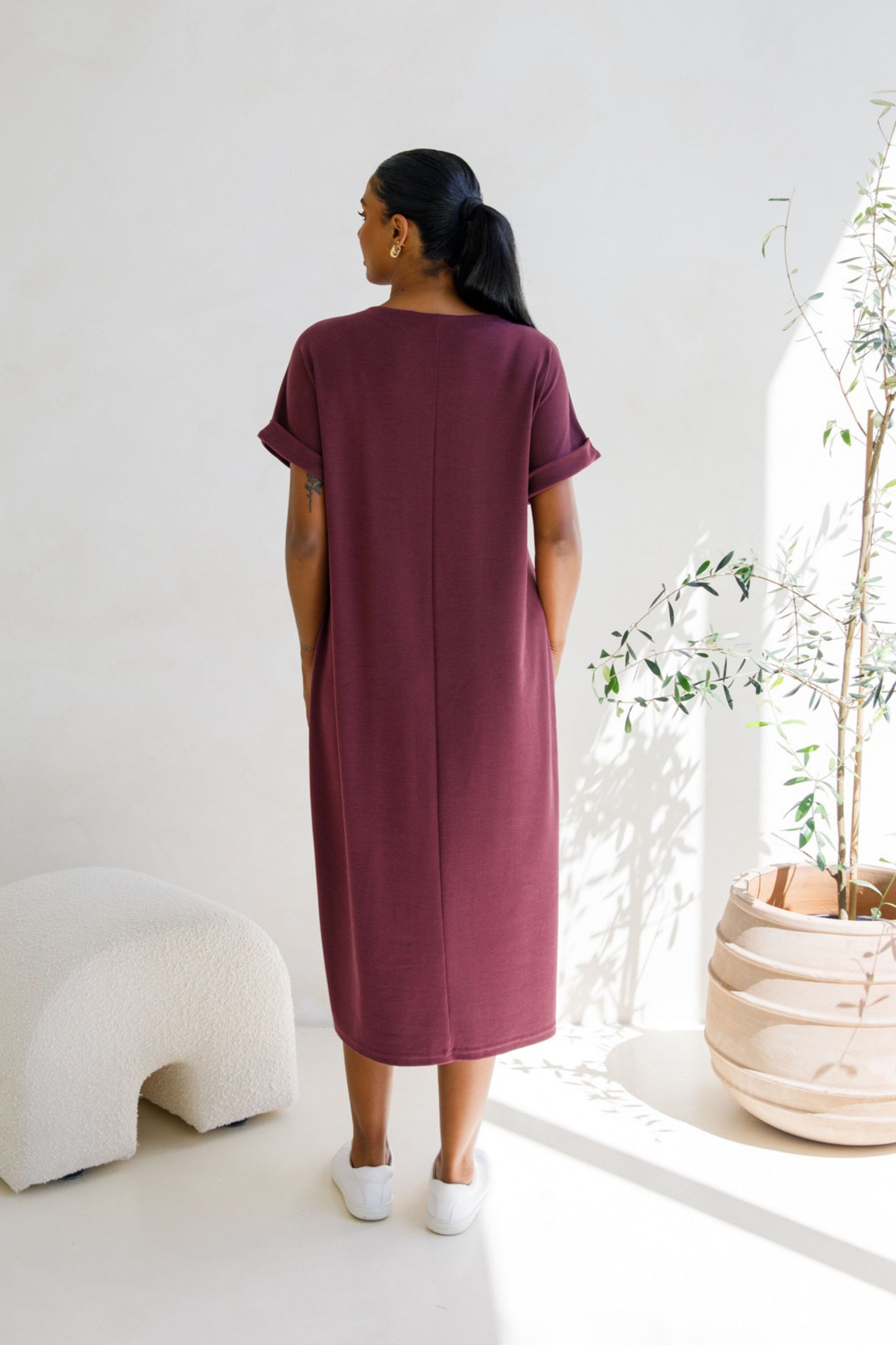 ALTHEA Lounge Short Sleeve Midi Dress | Shiraz