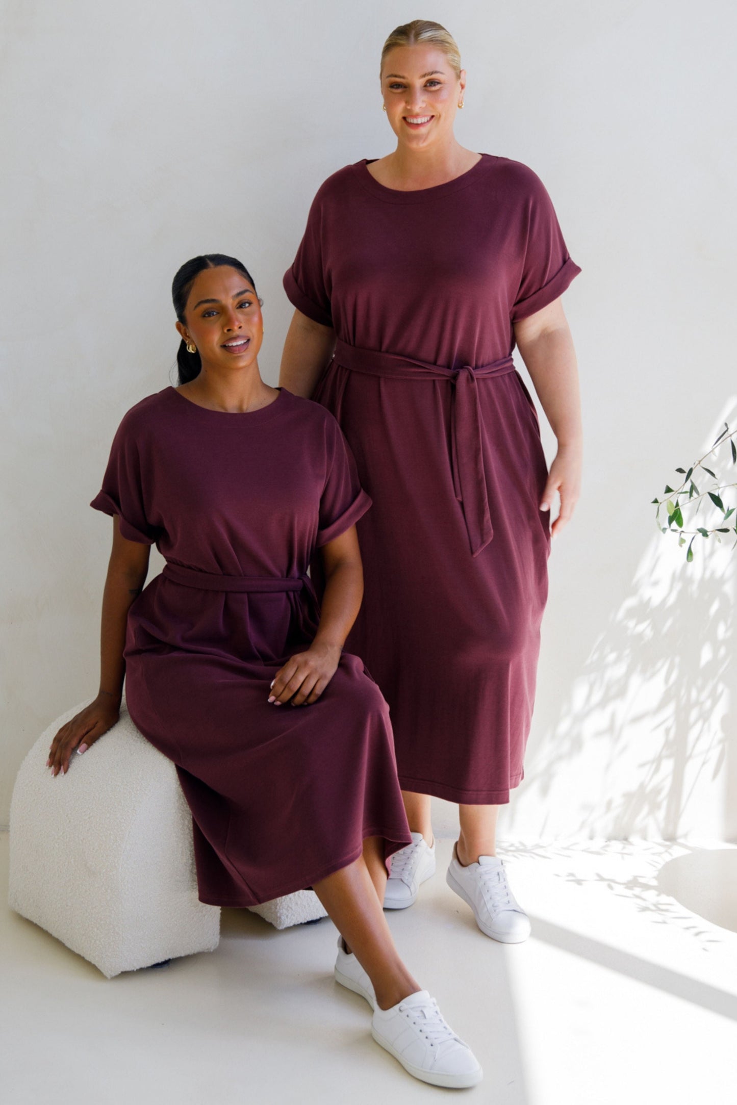 ALTHEA Lounge Short Sleeve Midi Dress | Shiraz