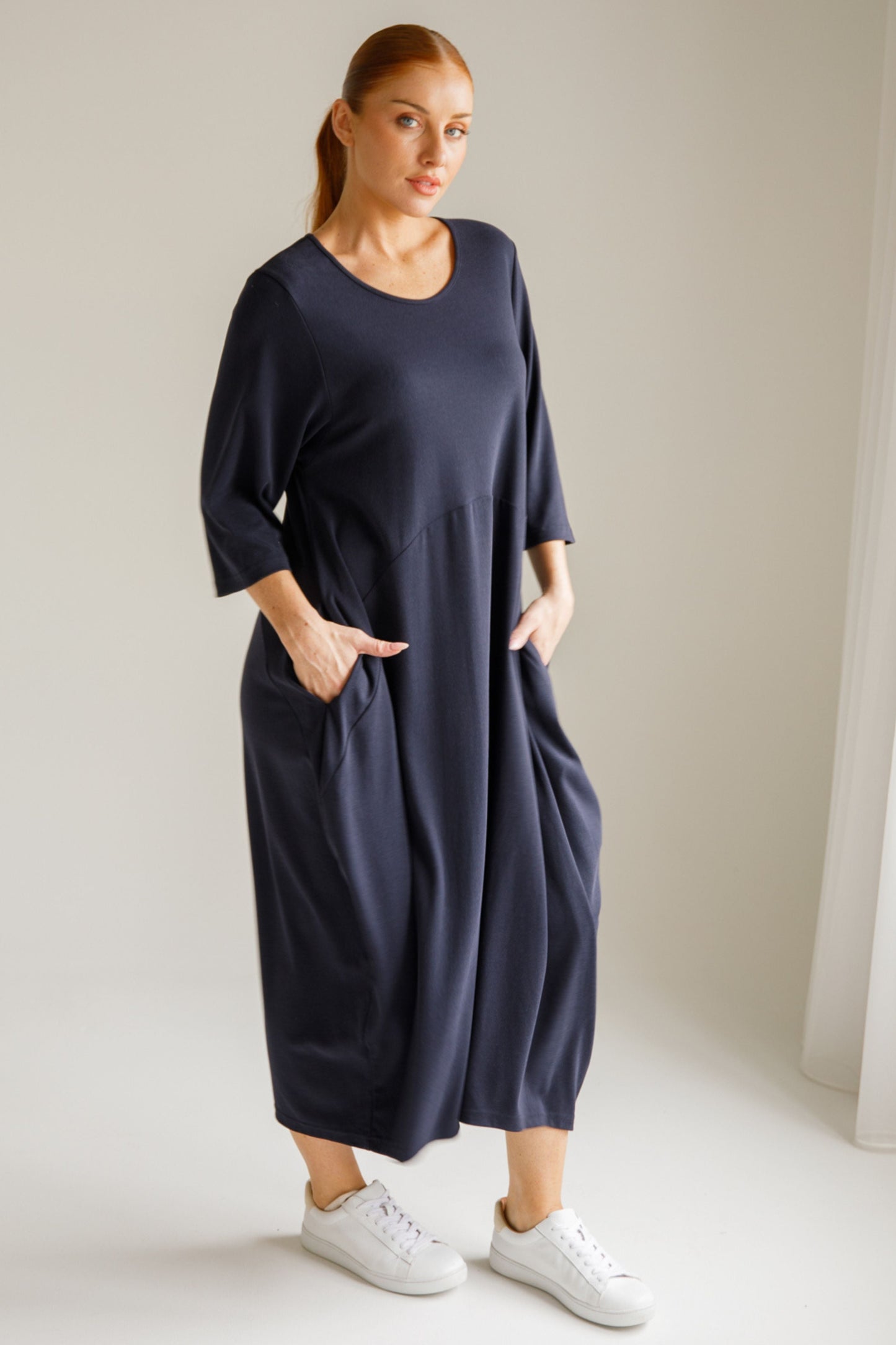 Alviva Lounge Midi Dress | Midnight Navy