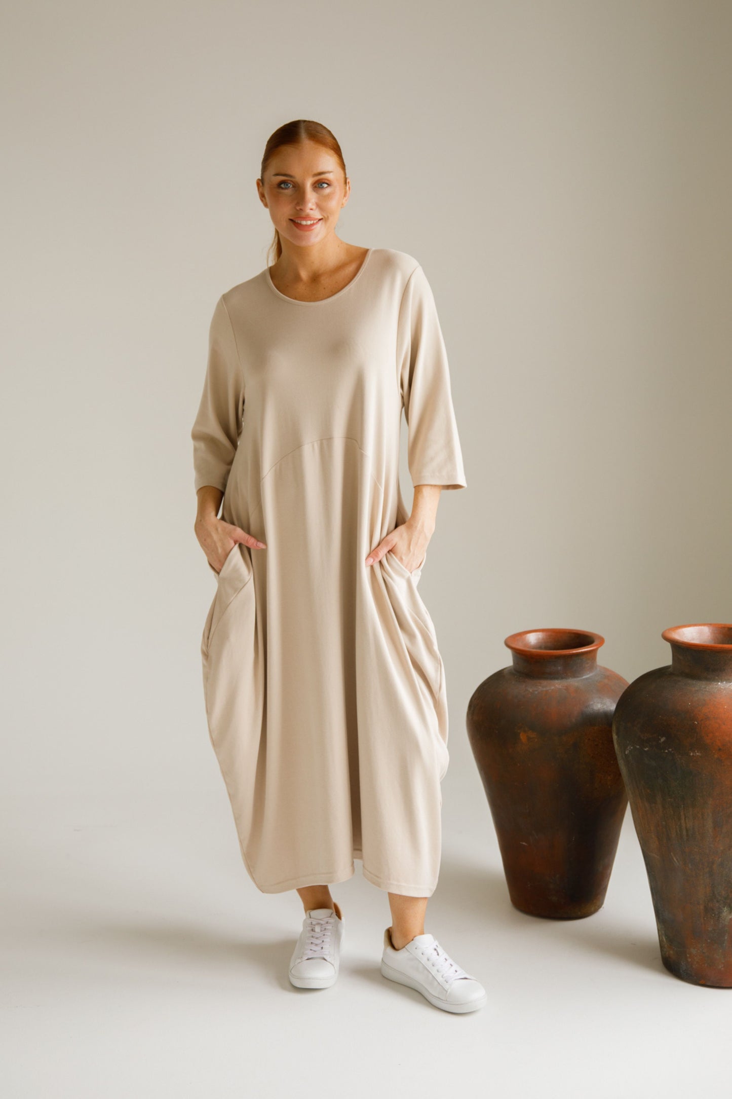 Alviva Lounge Midi Dress | Portobello Beige