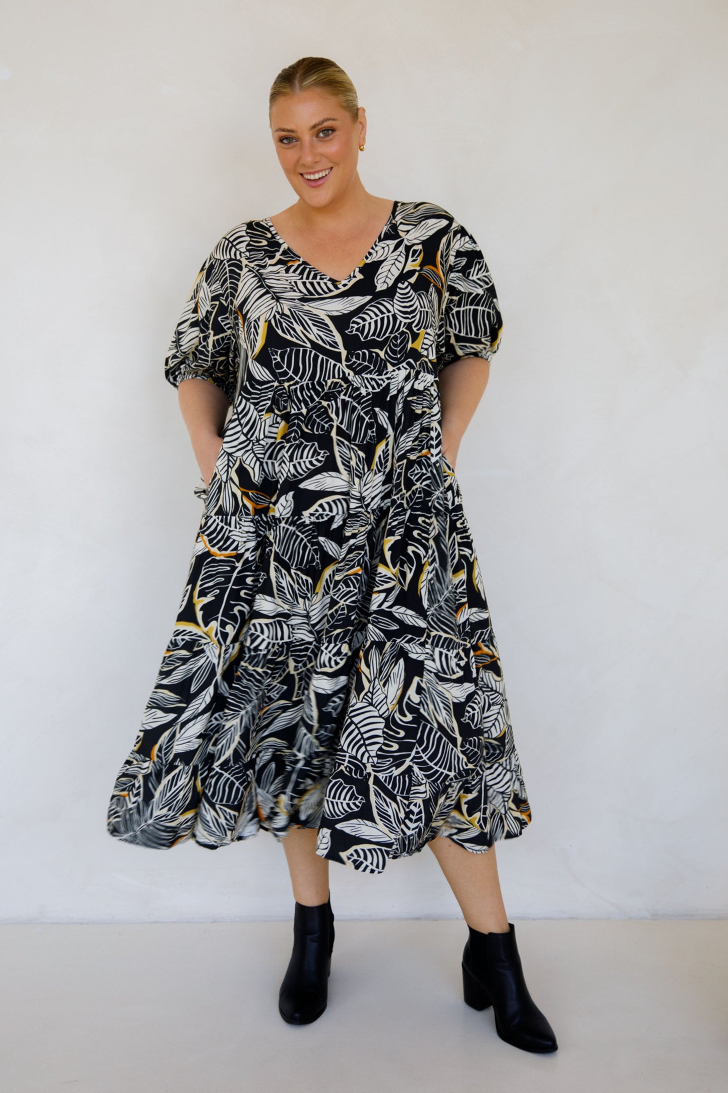 ASHA Rayon Half Sleeve Classic Length Dress | Canopy | FINAL SALE
