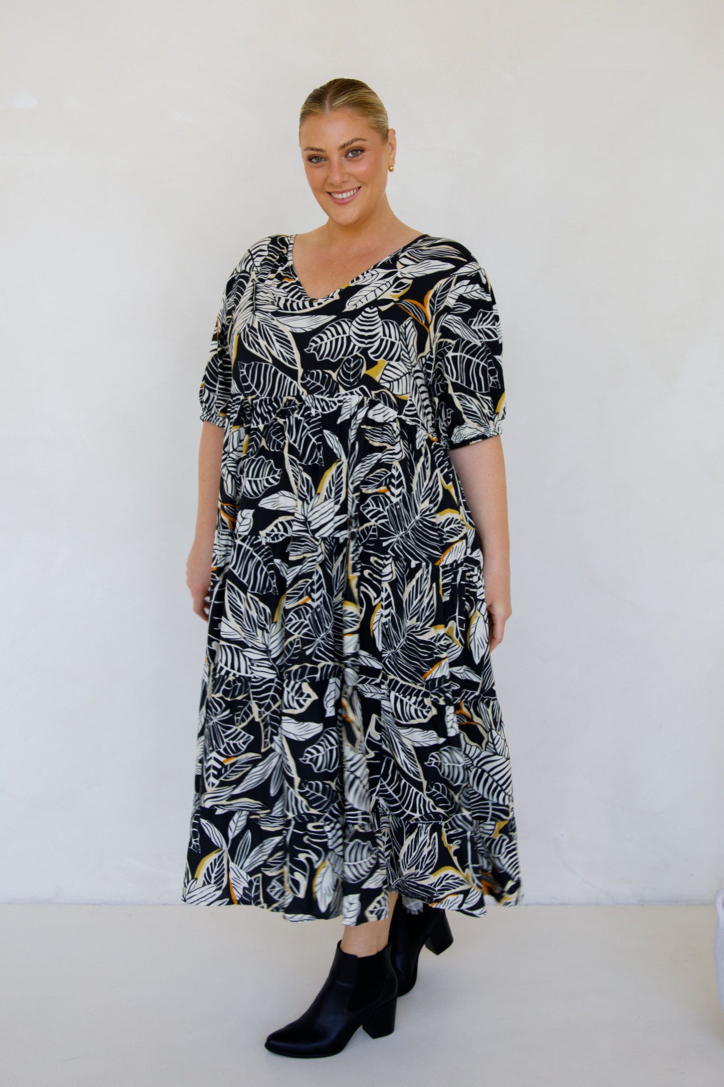 ASHA Rayon Half Sleeve Classic Length Dress | Canopy | FINAL SALE