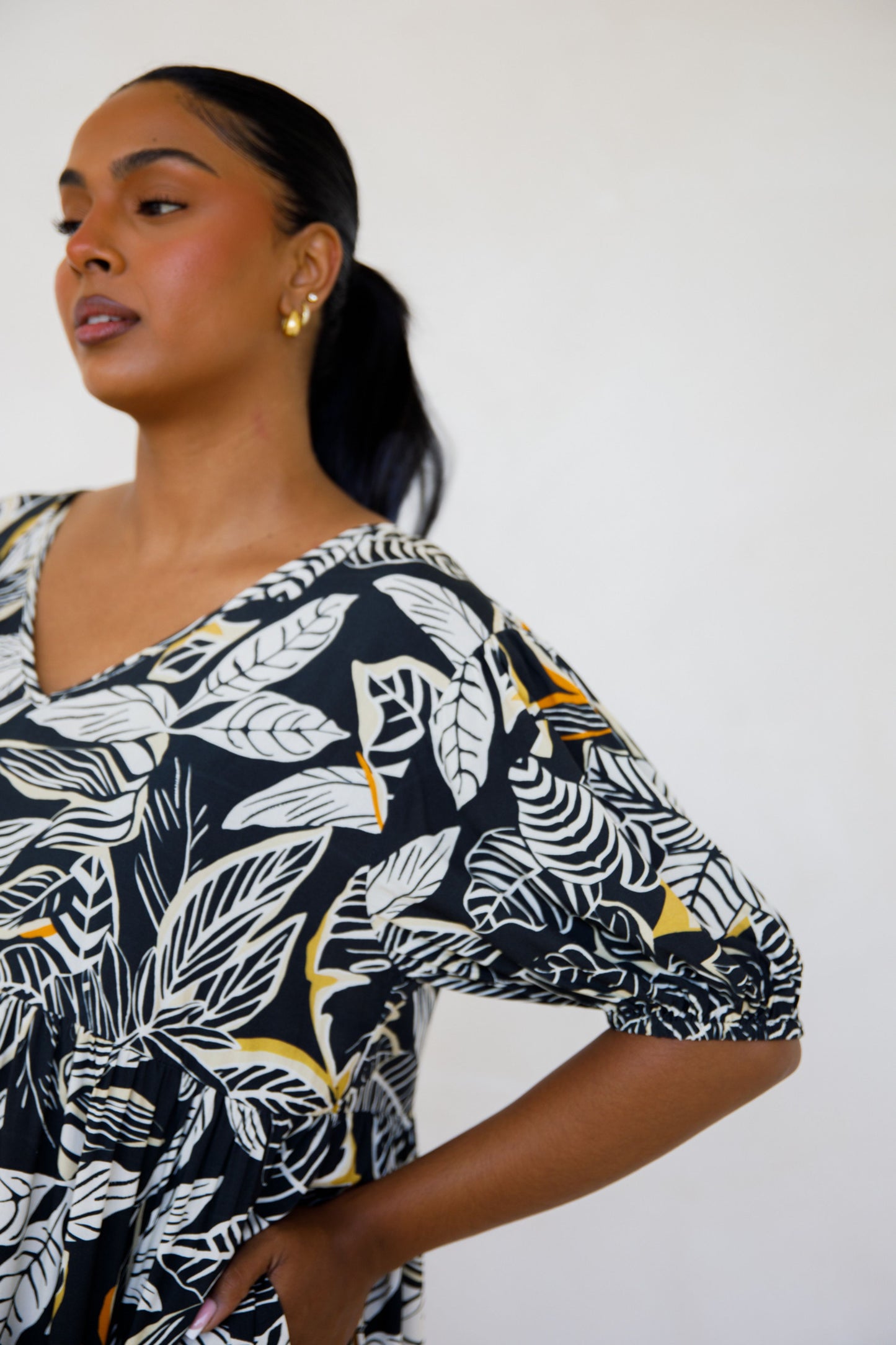 ASHA Rayon Half Sleeve Classic Length Dress | Canopy | FINAL SALE