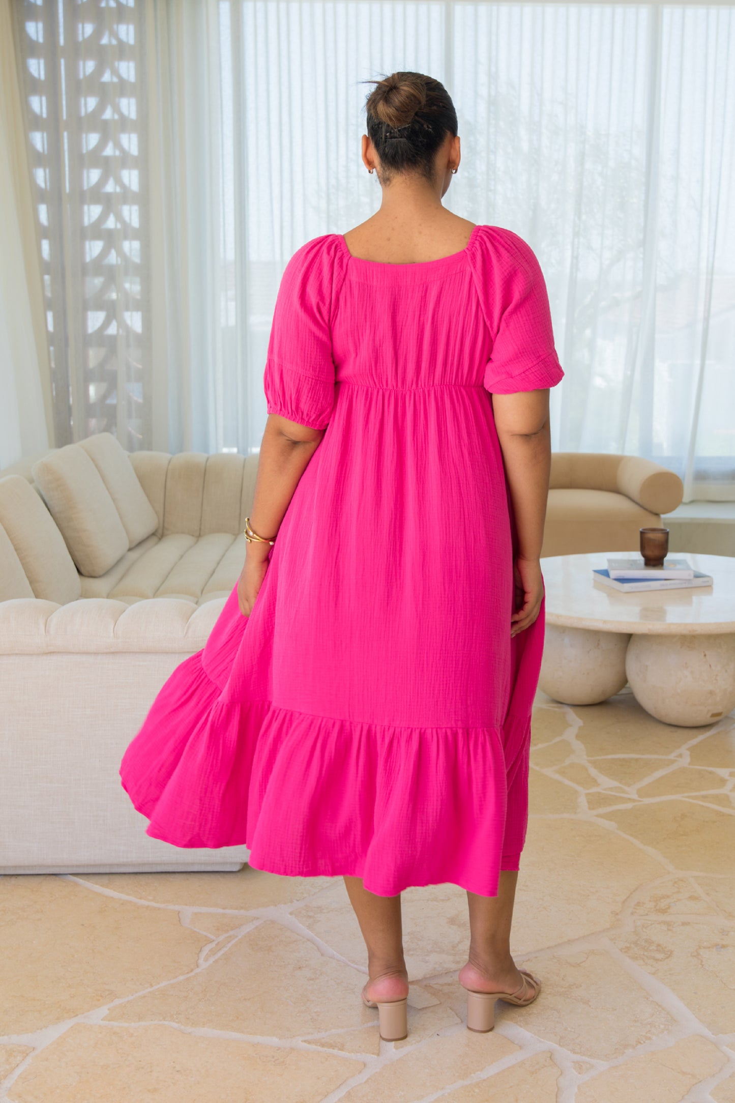Austin Midi Dress | Flamingo | FINAL SALE