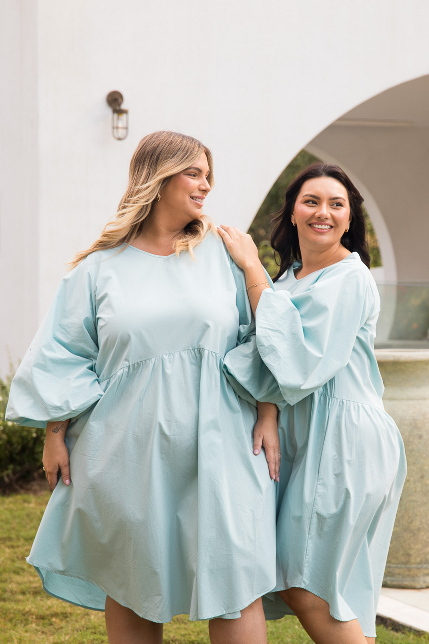 BAILEY Cotton/Tencel Long Sleeve Hi Lo Classic Length Dress | Bermuda | FINAL SALE