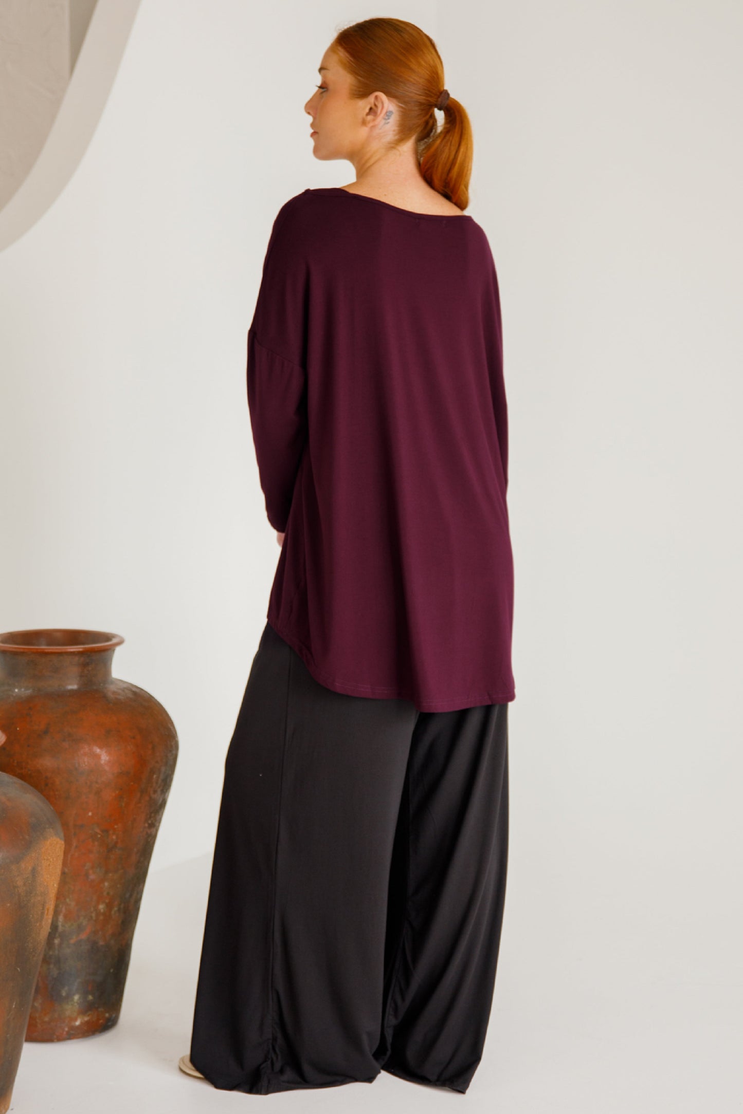 Bella Wide Leg Bamboo Pant | Black