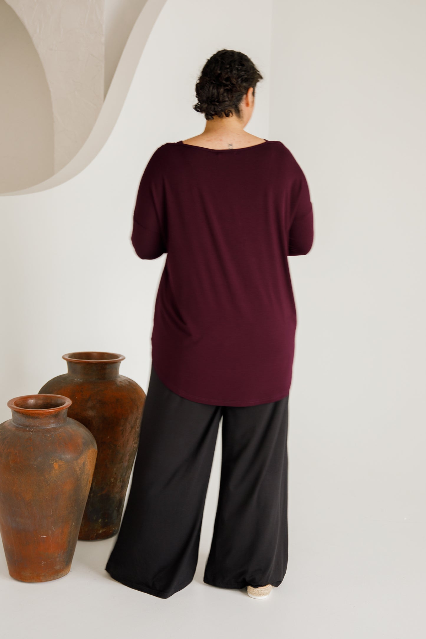 Bella Wide Leg Bamboo Pant | Black