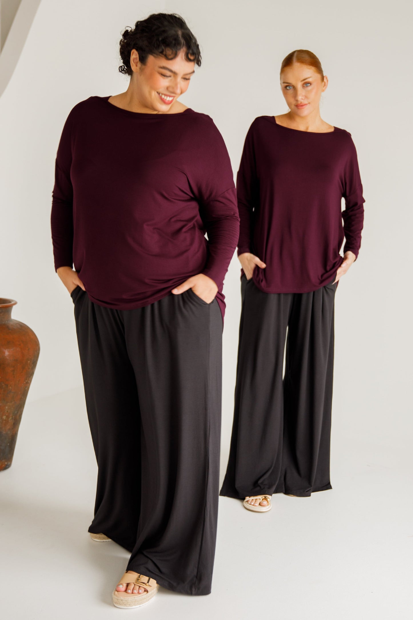 Bella Wide Leg Bamboo Pant | Black