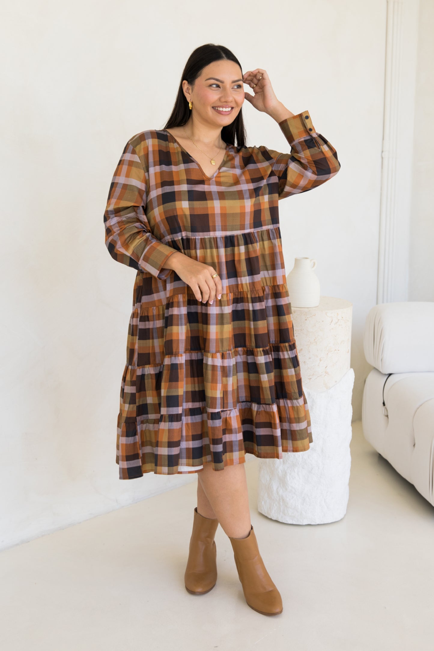 Bonita Dress | Fall Check | FINAL SALE