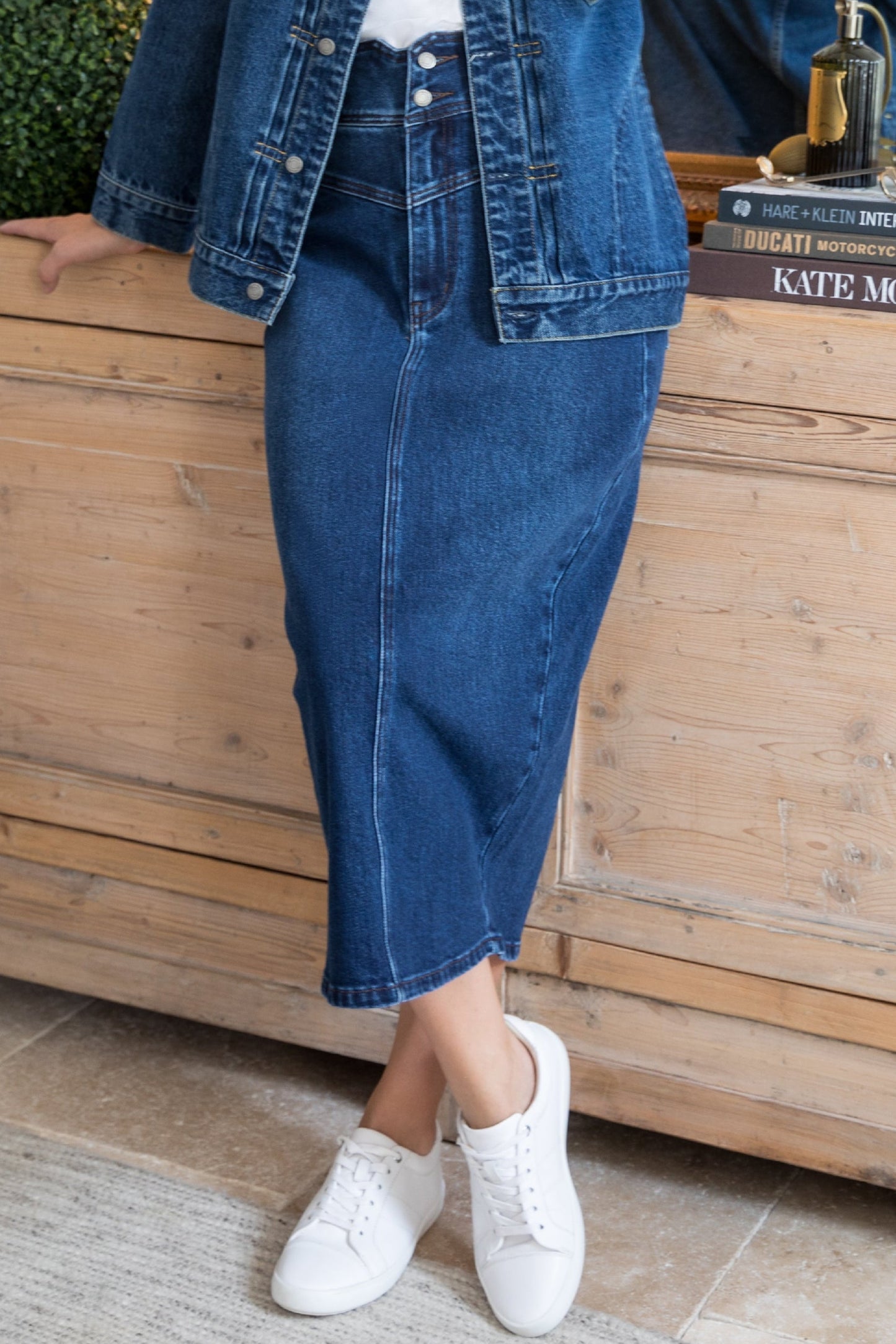 Denim Maxi Skirt | Dark Denim | FINAL SALE