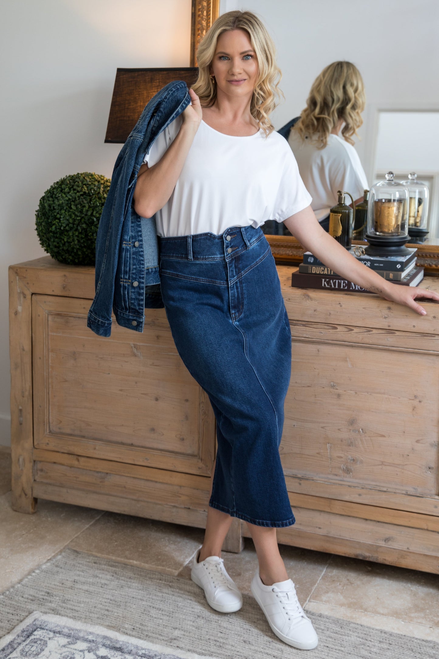 Denim Maxi Skirt | Dark Denim | FINAL SALE