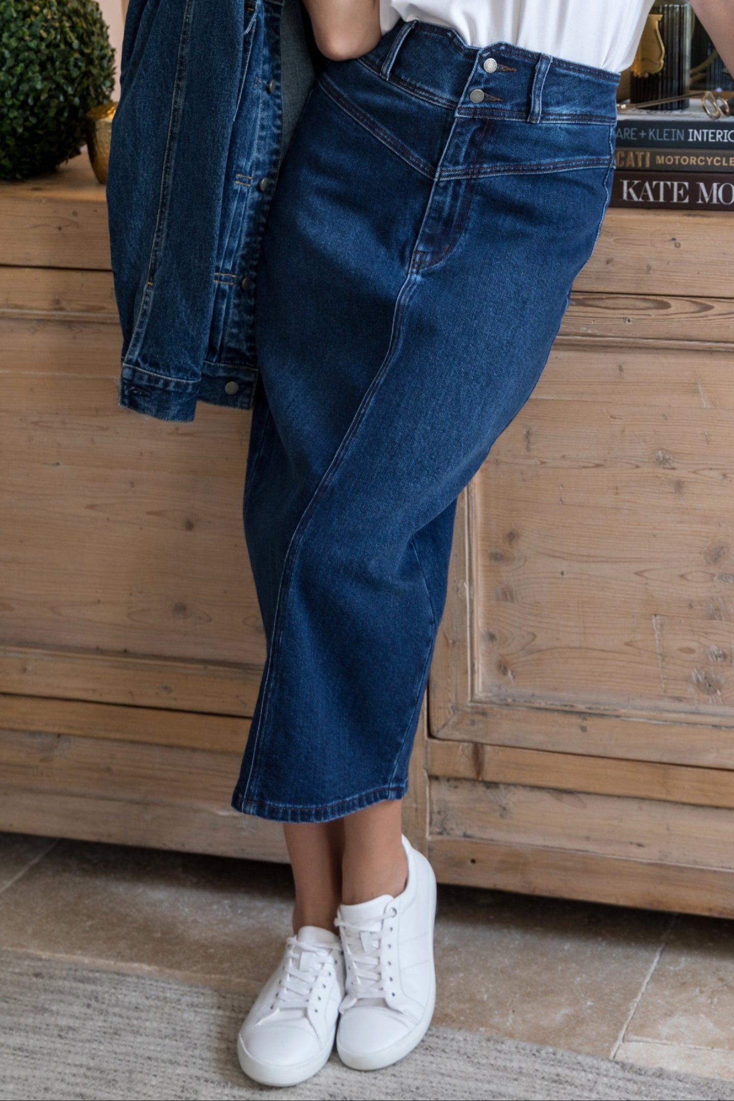Denim Maxi Skirt | Dark Denim | FINAL SALE