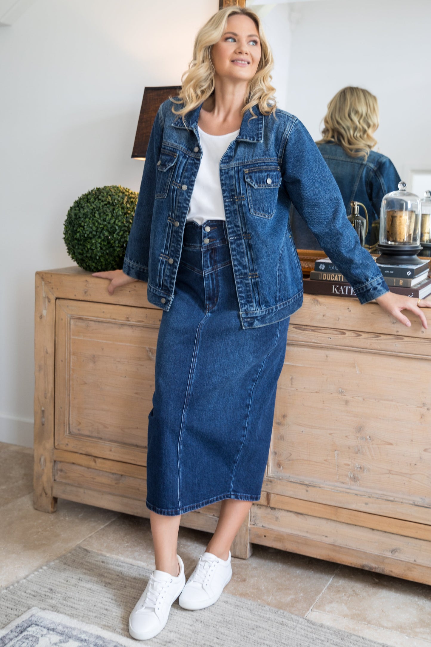 Denim Maxi Skirt | Dark Denim | FINAL SALE