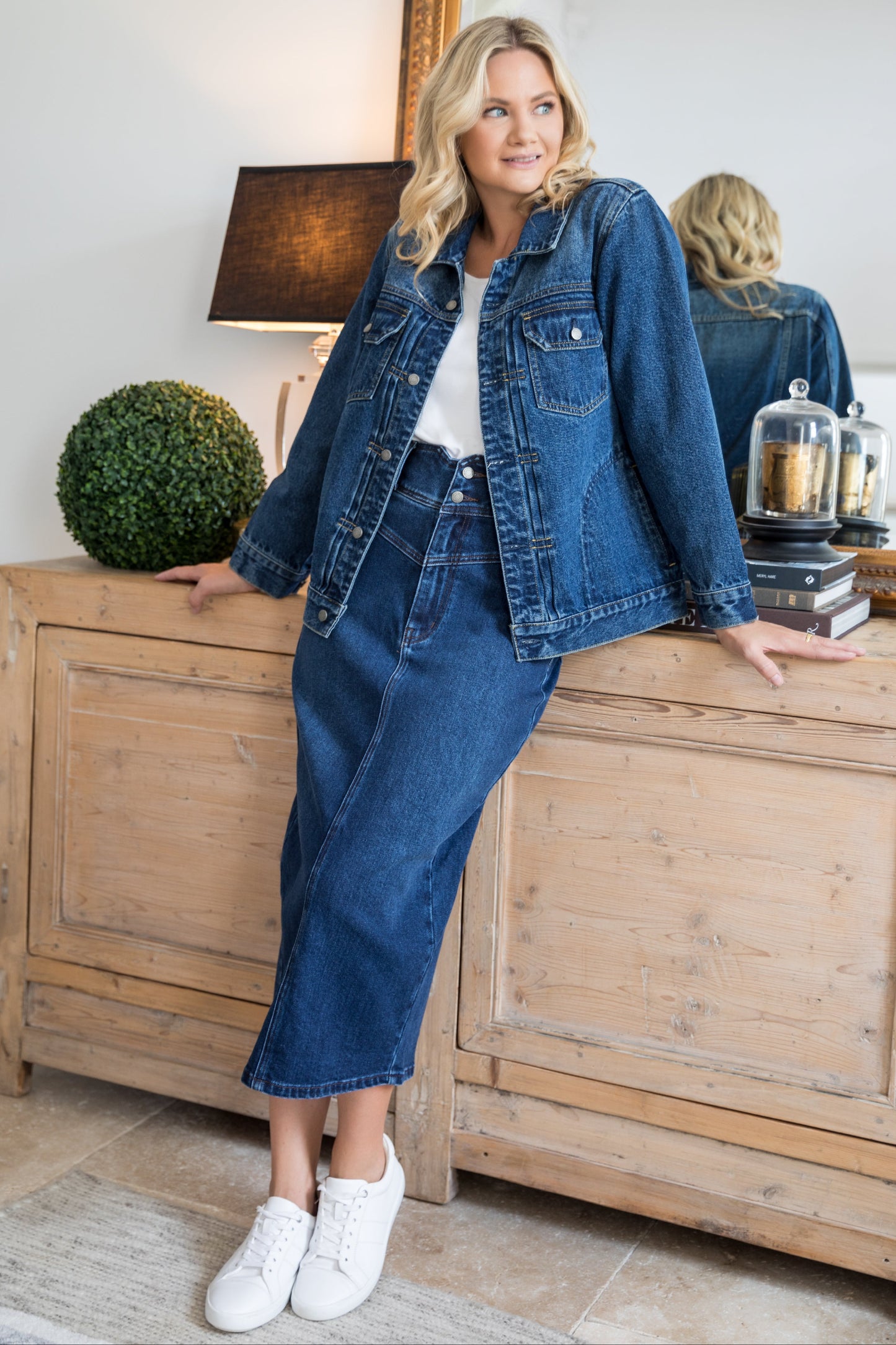 Denim Maxi Skirt | Dark Denim | FINAL SALE