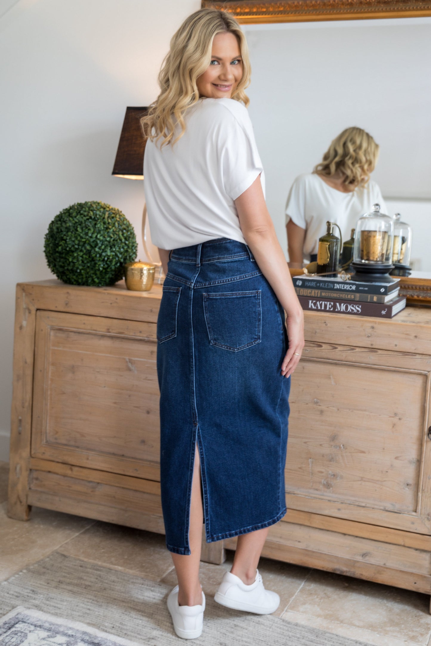 Denim Maxi Skirt | Dark Denim | FINAL SALE