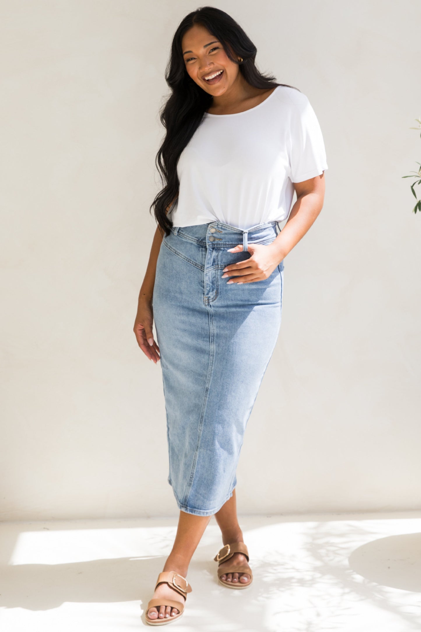 Denim Maxi Skirt | Light Denim | FINAL SALE