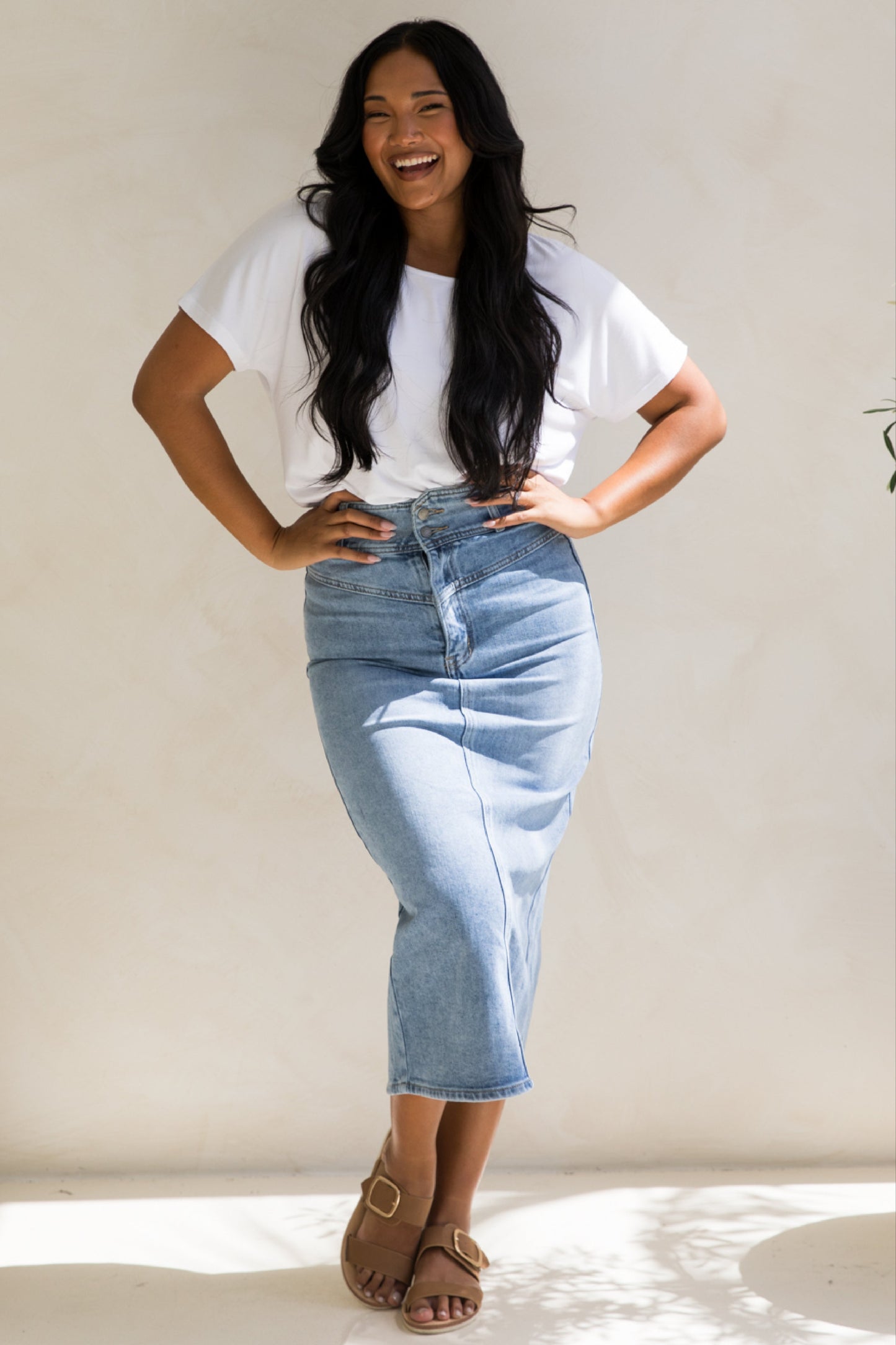 Denim Maxi Skirt | Light Denim | FINAL SALE