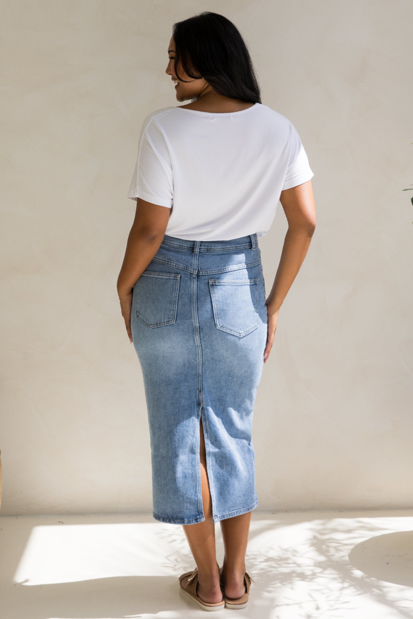 Denim Maxi Skirt | Light Denim | FINAL SALE