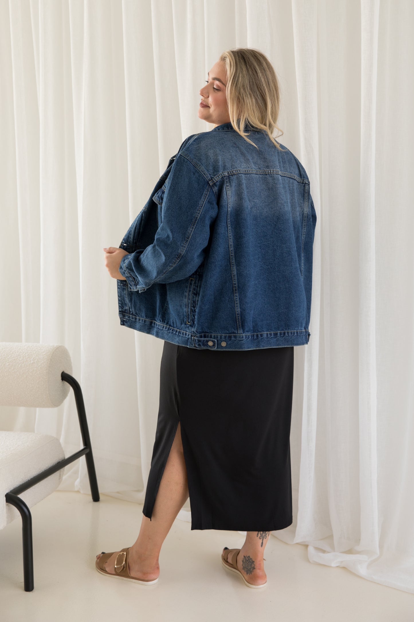 Signature Relaxed Denim Jacket | Dark Wash Denim