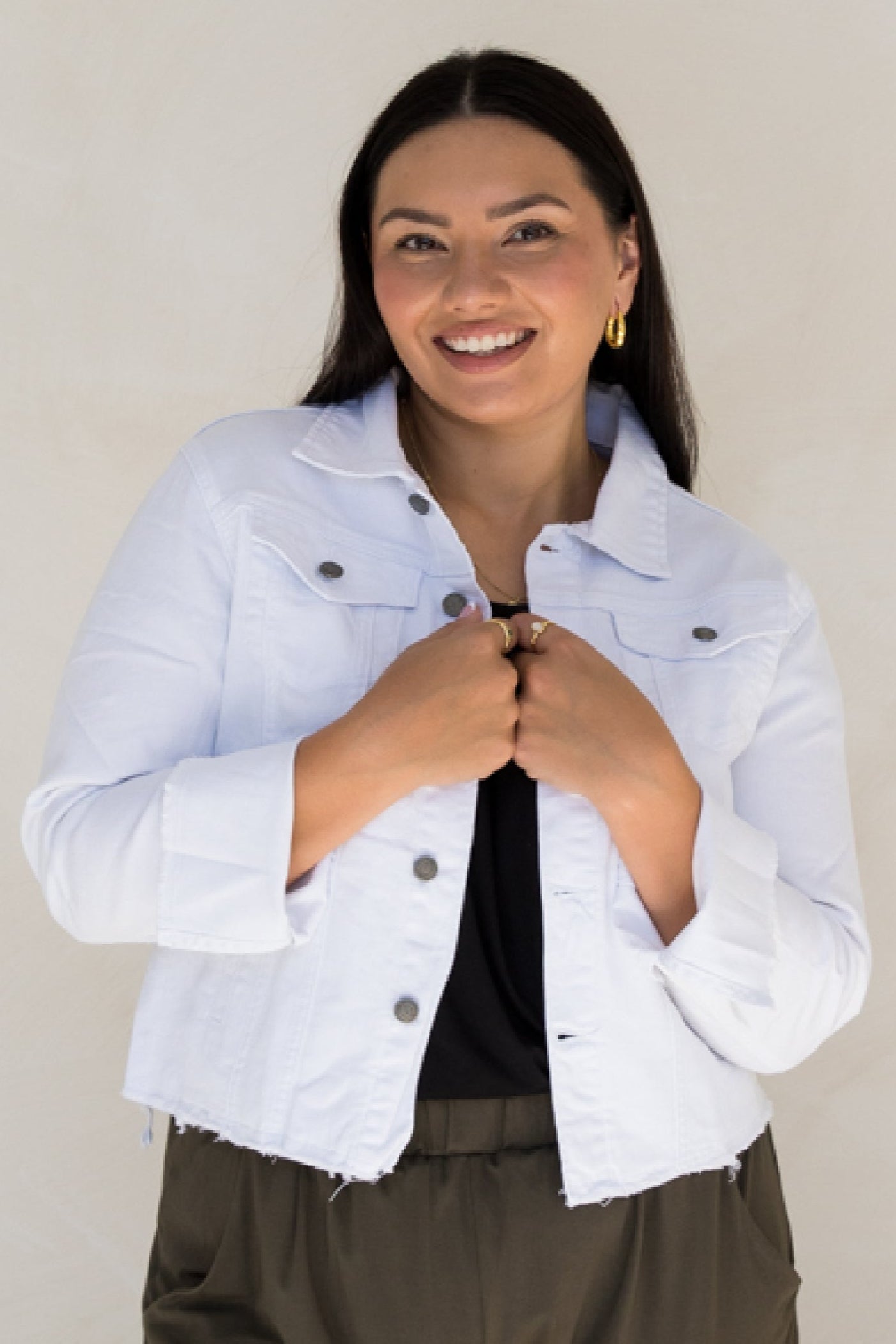 Frayed Denim Jacket | White | FINAL SALE