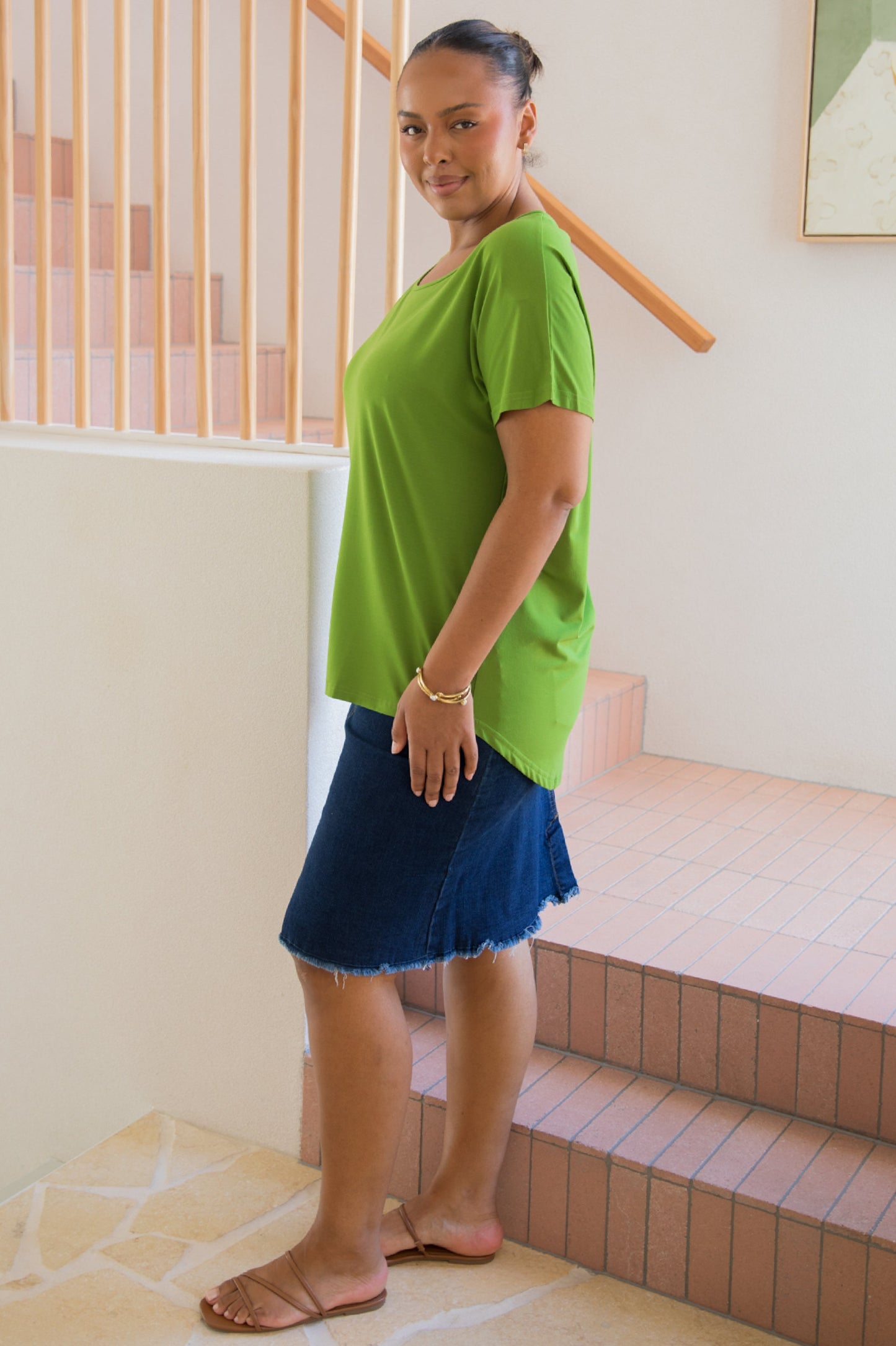Destiny Bamboo Top | Cucumber Martini | FINAL SALE
