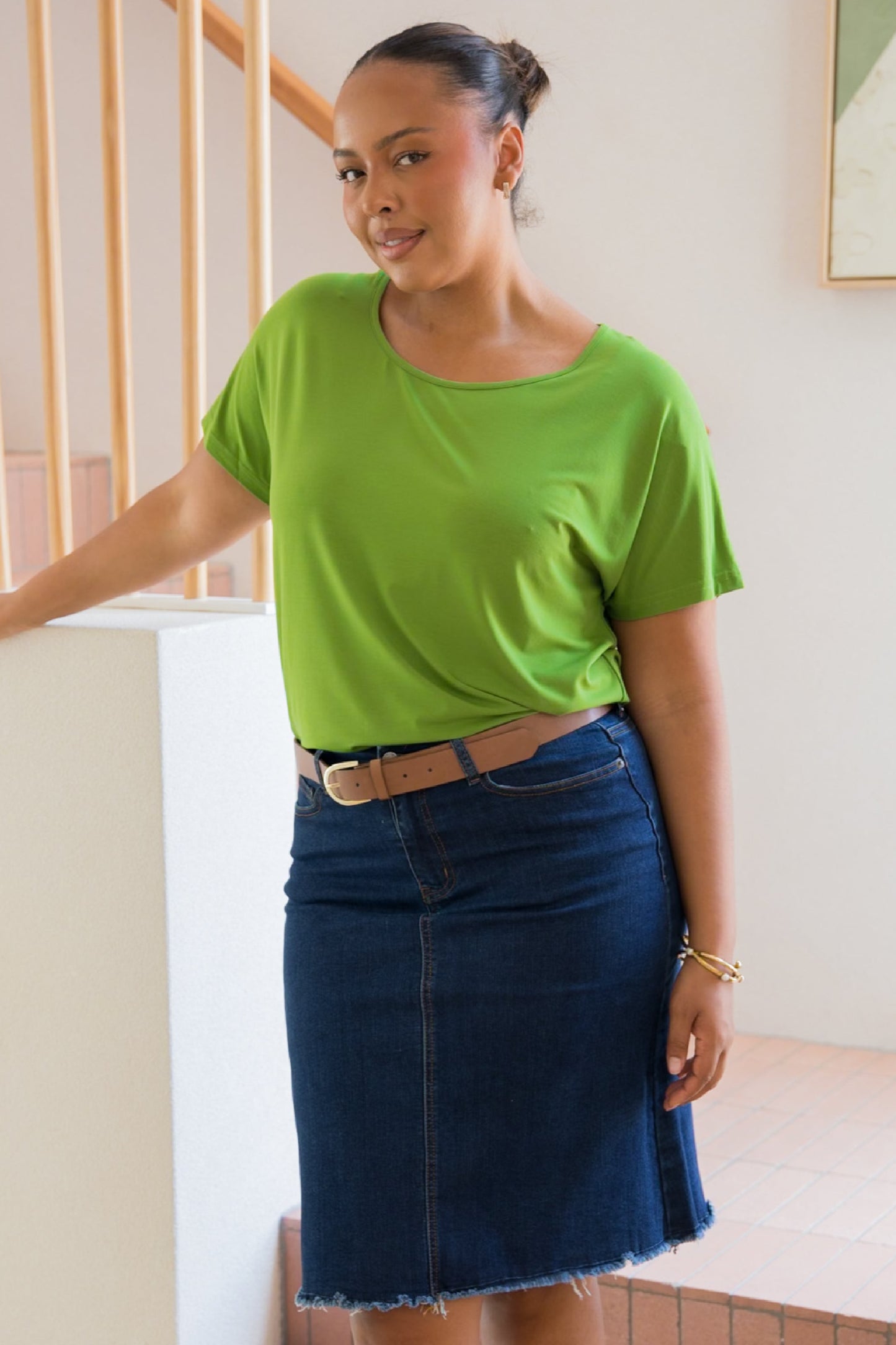 Destiny Bamboo Top | Cucumber Martini | FINAL SALE
