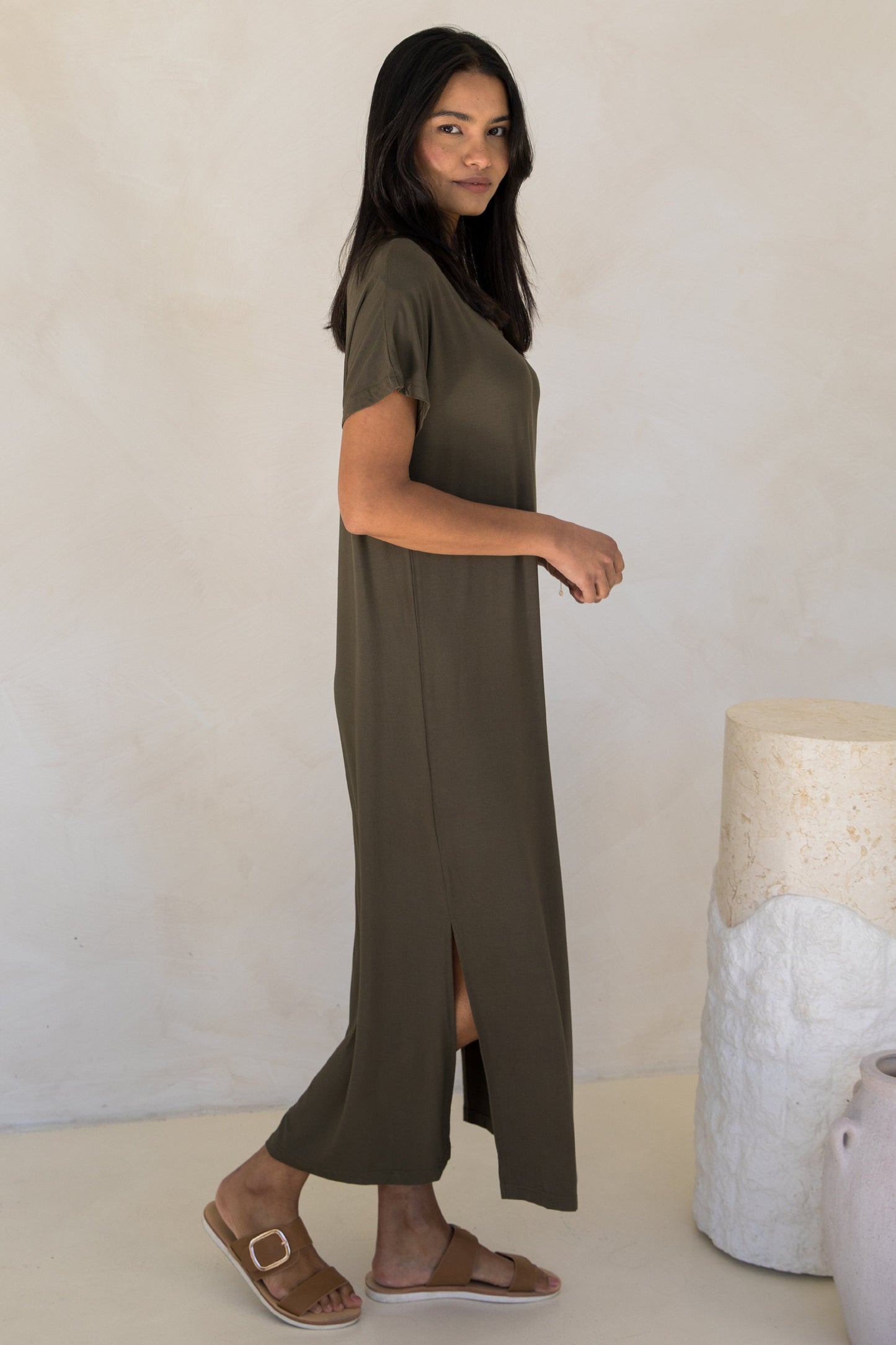 Destiny Bamboo Dress | Moss Green | FINAL SALE