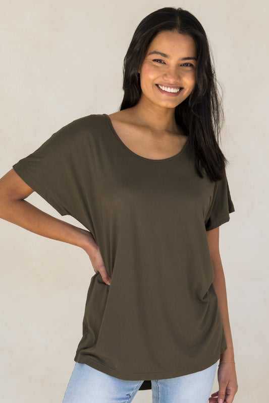 Destiny Bamboo Top | Moss Green | FINAL SALE
