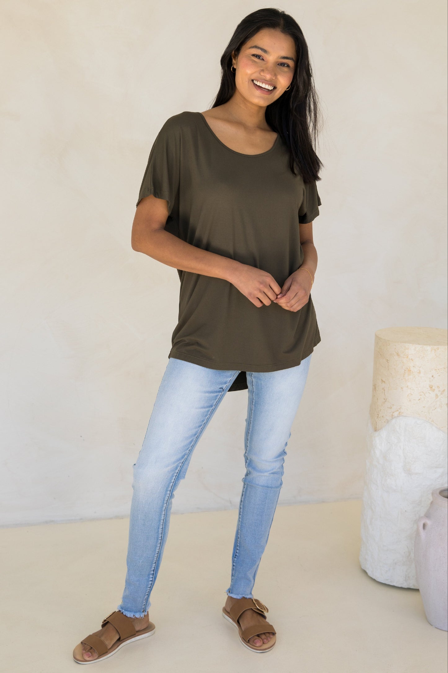 Destiny Bamboo Top | Moss Green | FINAL SALE