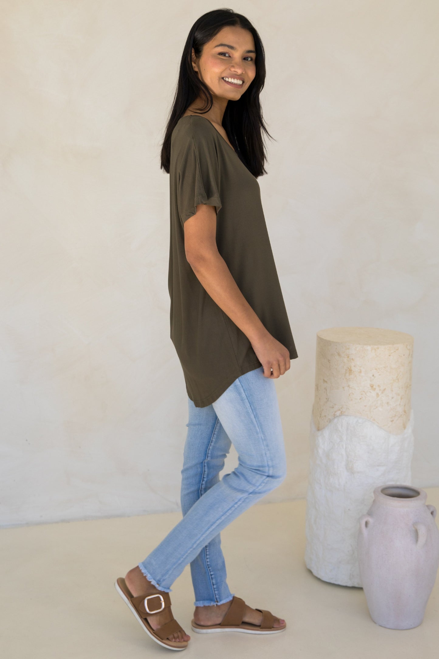 Destiny Bamboo Top | Moss Green | FINAL SALE