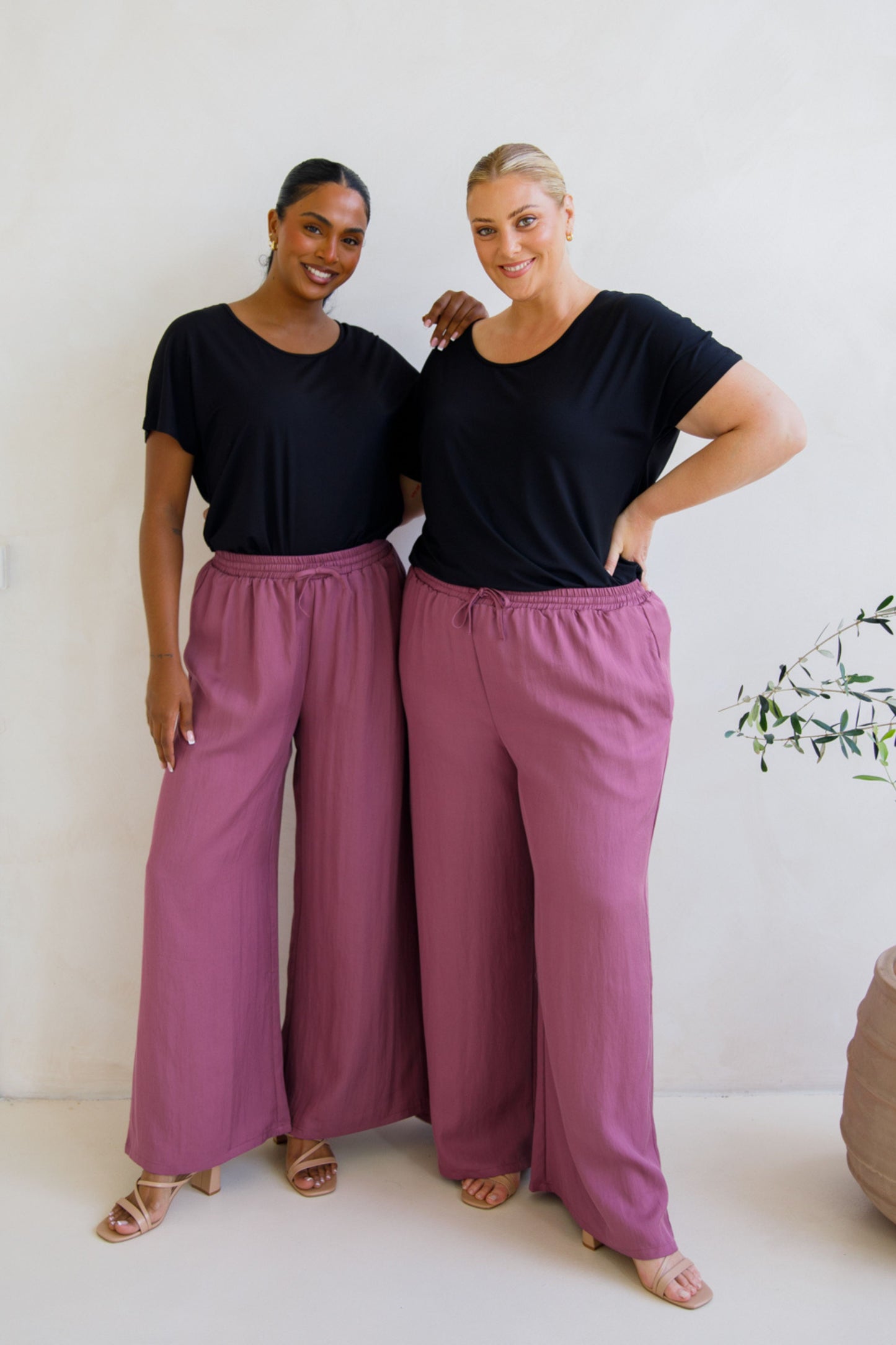 Ella Wide Leg Pant | Mulberry